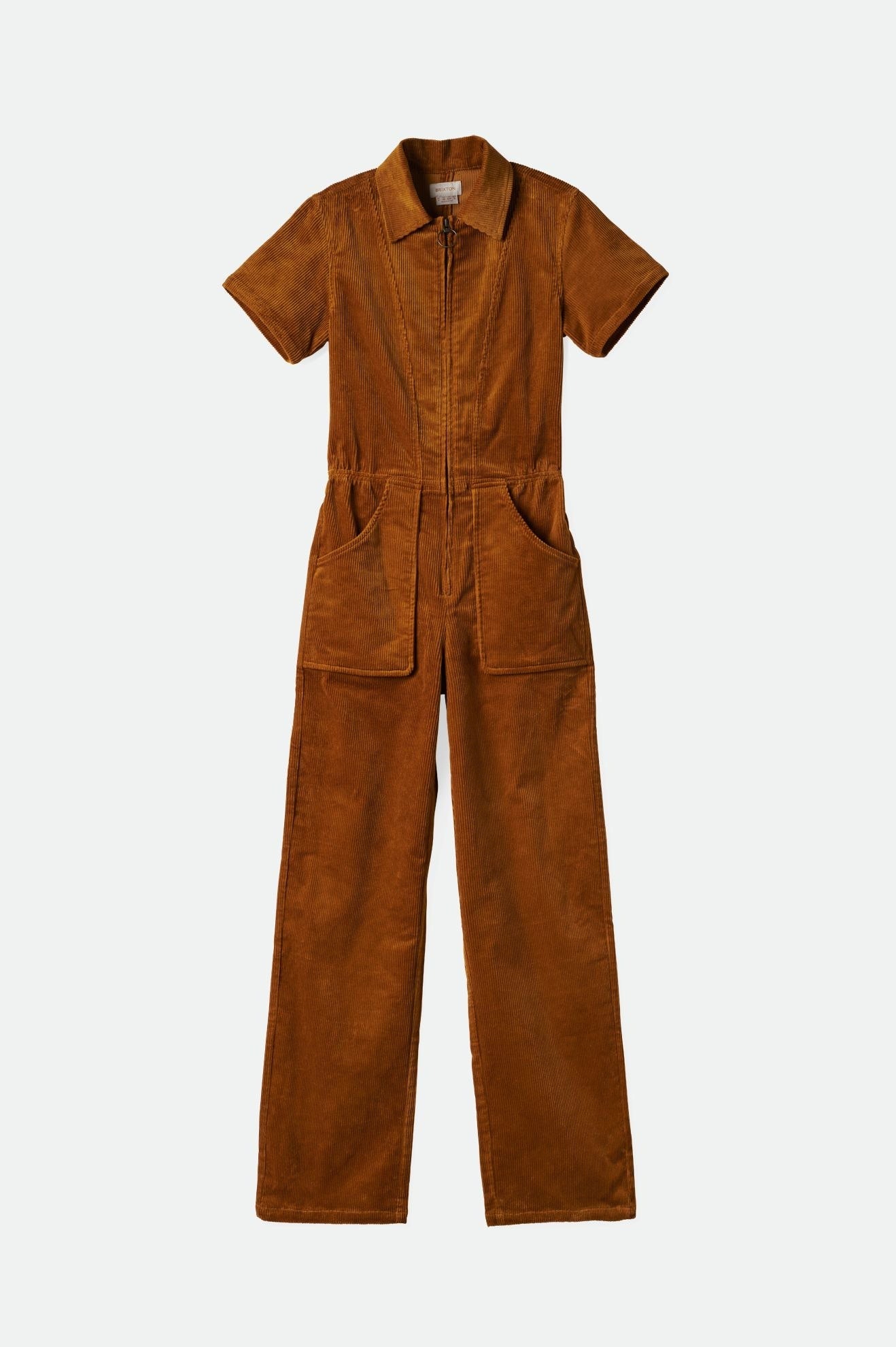 Brixton - Utility Jumpsuit - Golden Brown Cord