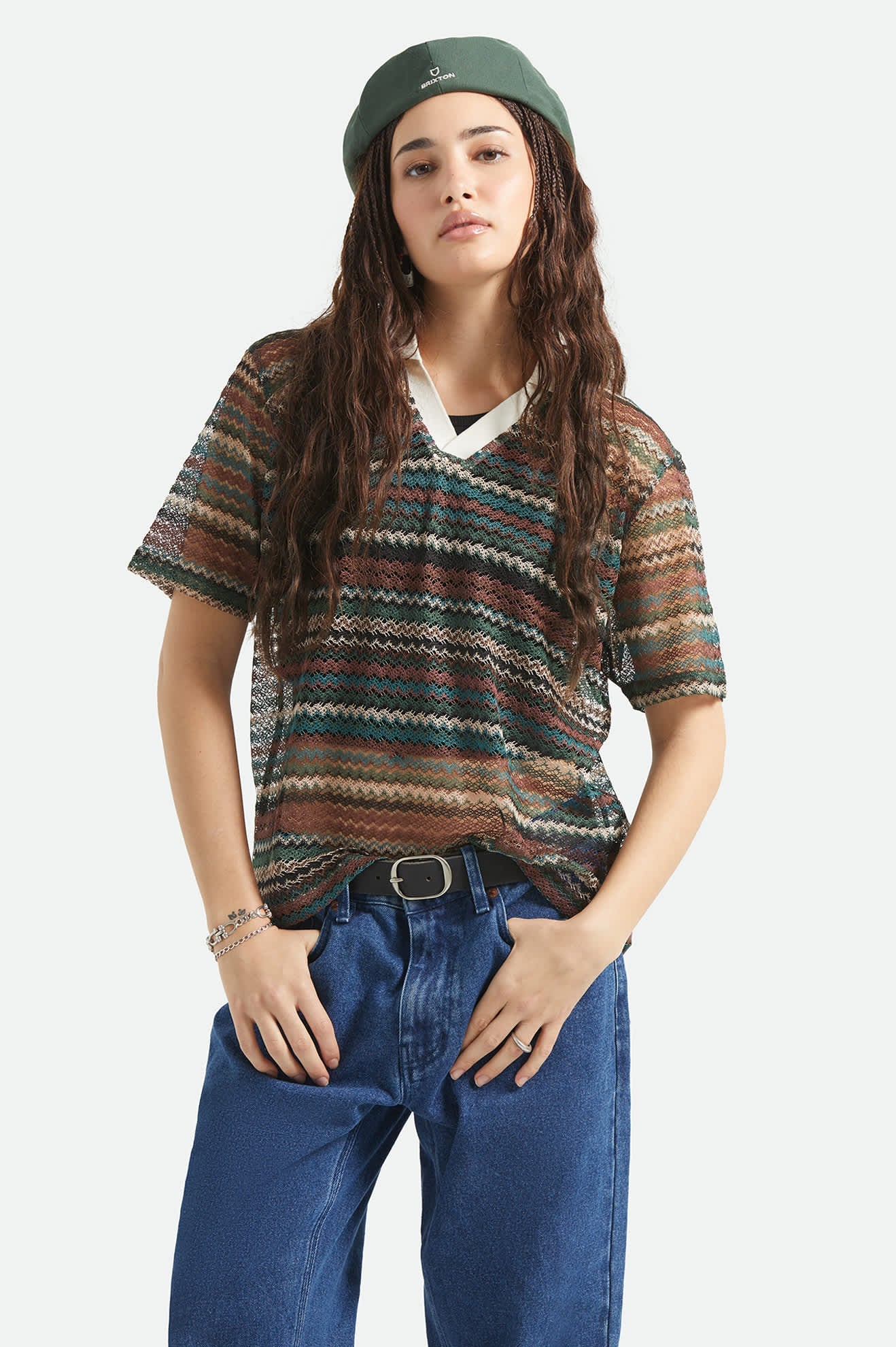 Brixton - Varsity Tee - Multi Retro Stripe