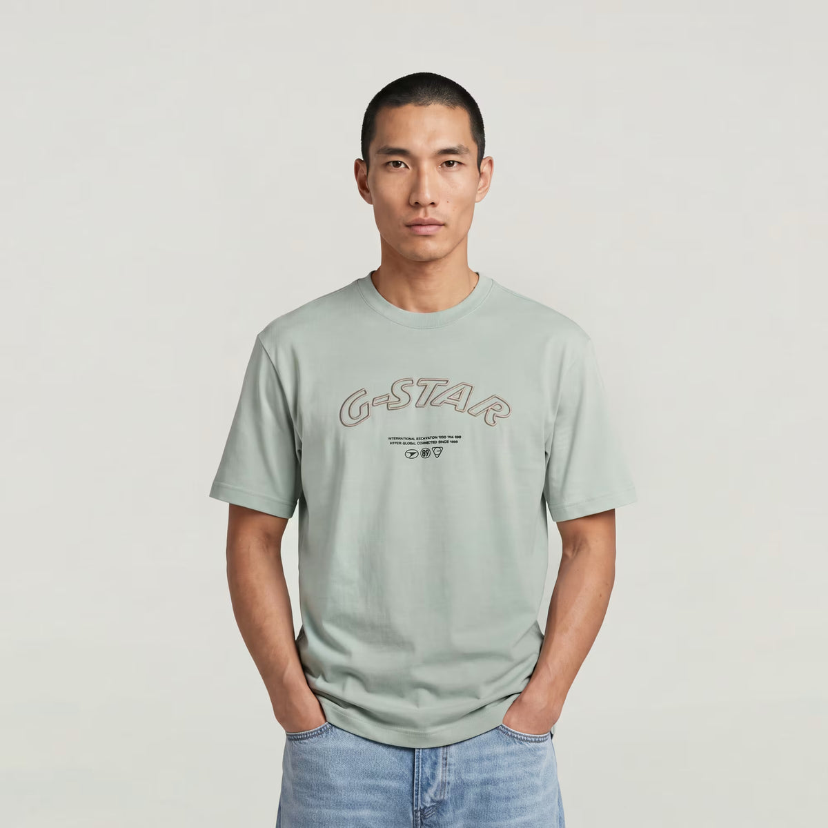 G-Star Raw - 3D Embro Relaxed Tee - Pale Green