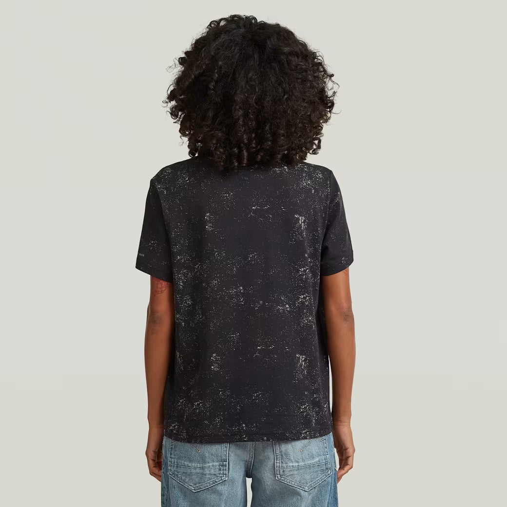 G-Star Raw - Allover Print Tee - Dark Black Wave Spray