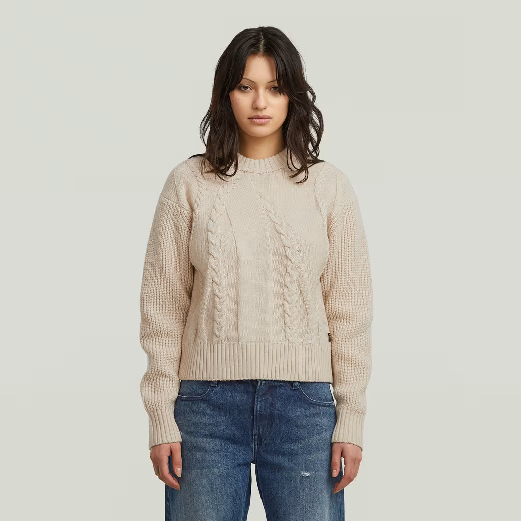 G-Star Raw - Big Cable Knit Pullover - Dark Talc