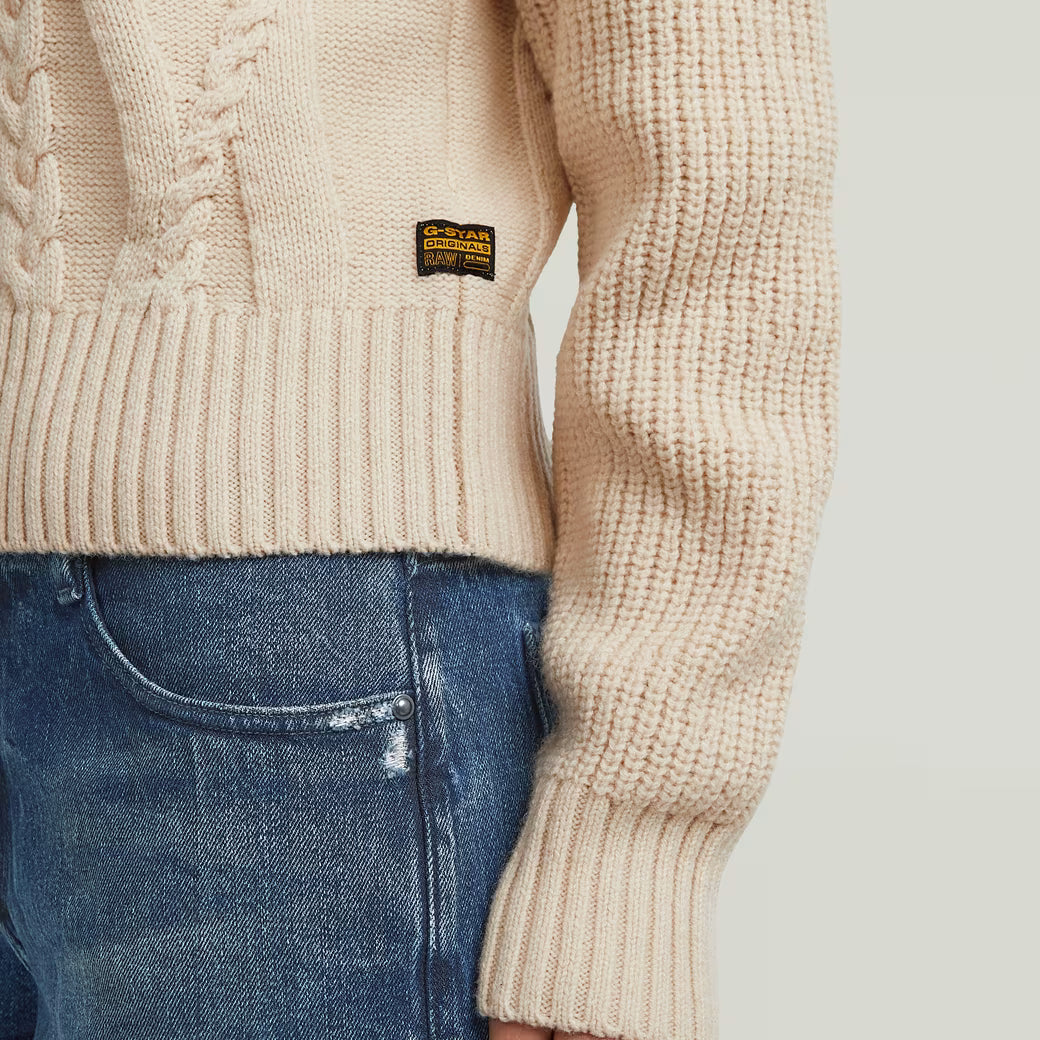 G-Star Raw - Big Cable Knit Pullover - Dark Talc