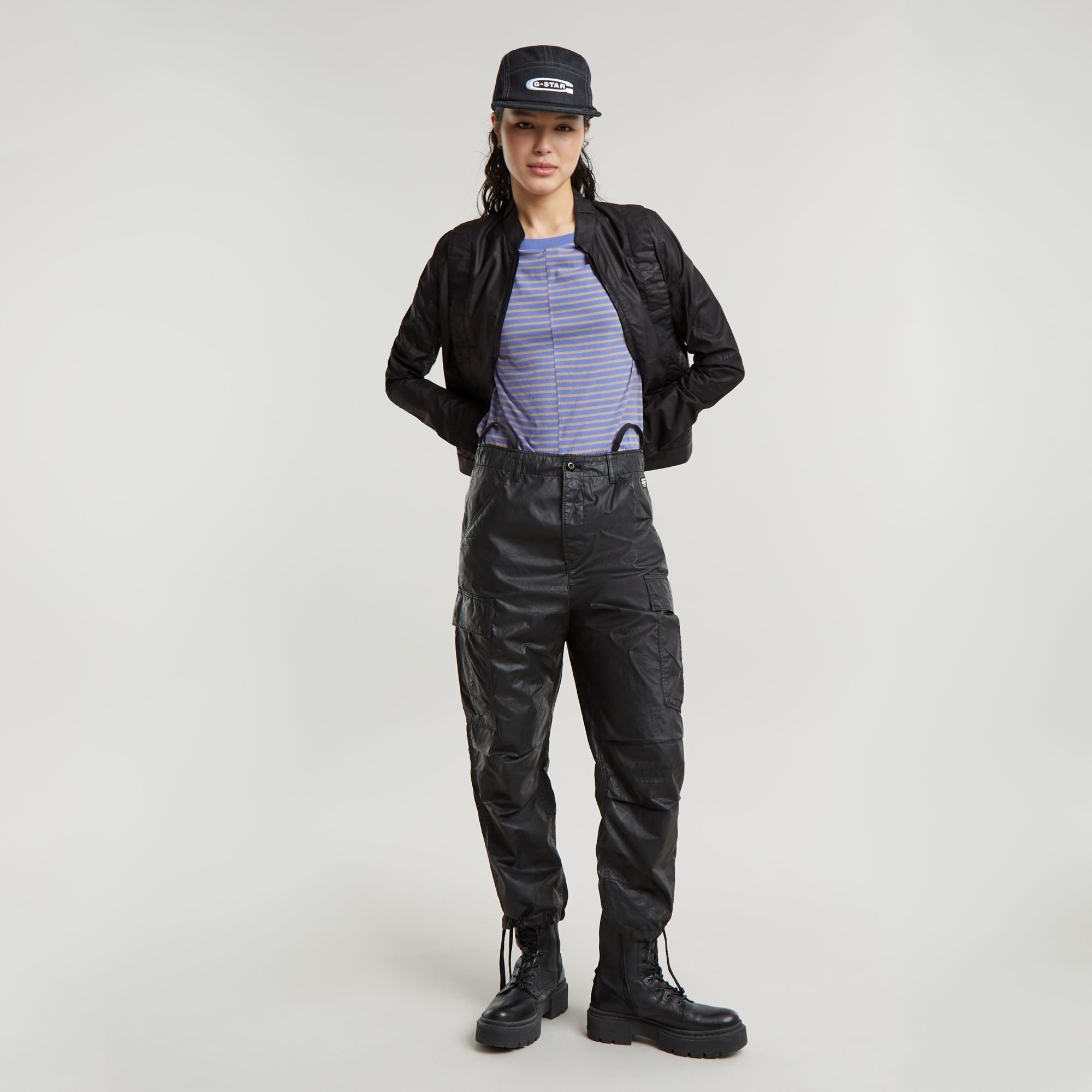 G-Star Raw - Cargo Cropped Drawcord Pant - Dark Black Cobler