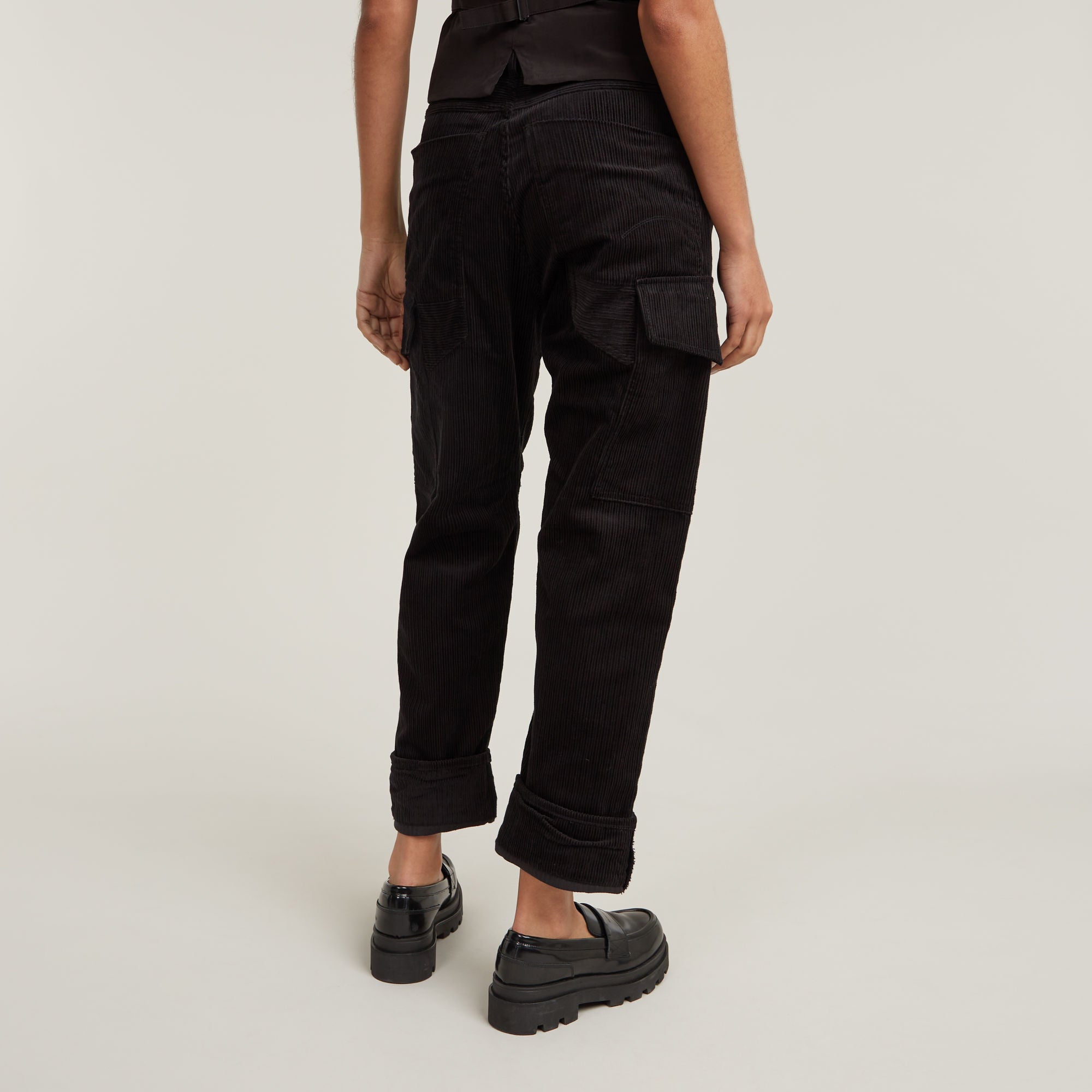 G-Star Raw - Cargo Cord 3D Boyfriend Pant - Dark Black