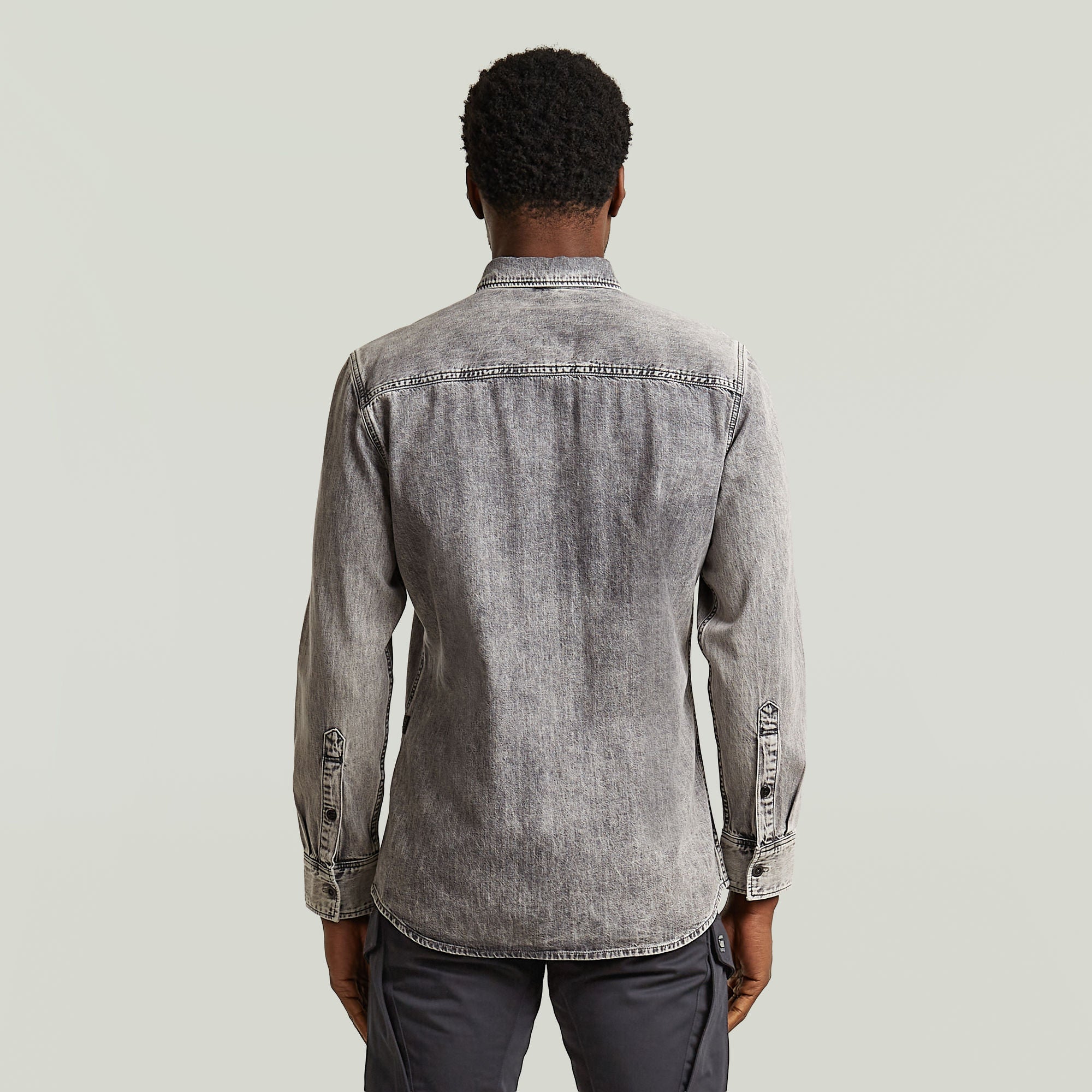 G-Star Raw - Clean Slim LS Shirt - Sun Faded Graphite Grey