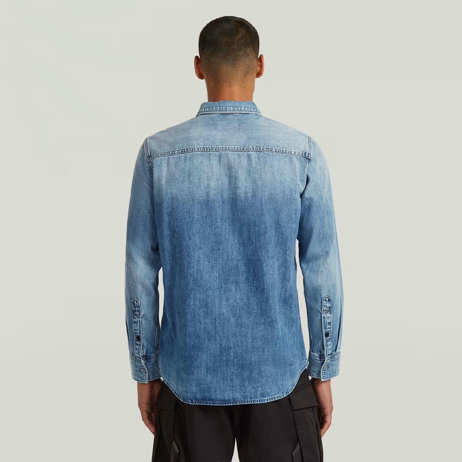 G-Star Raw - Clean Slim LS Shirt - Faded Blue Kyanite