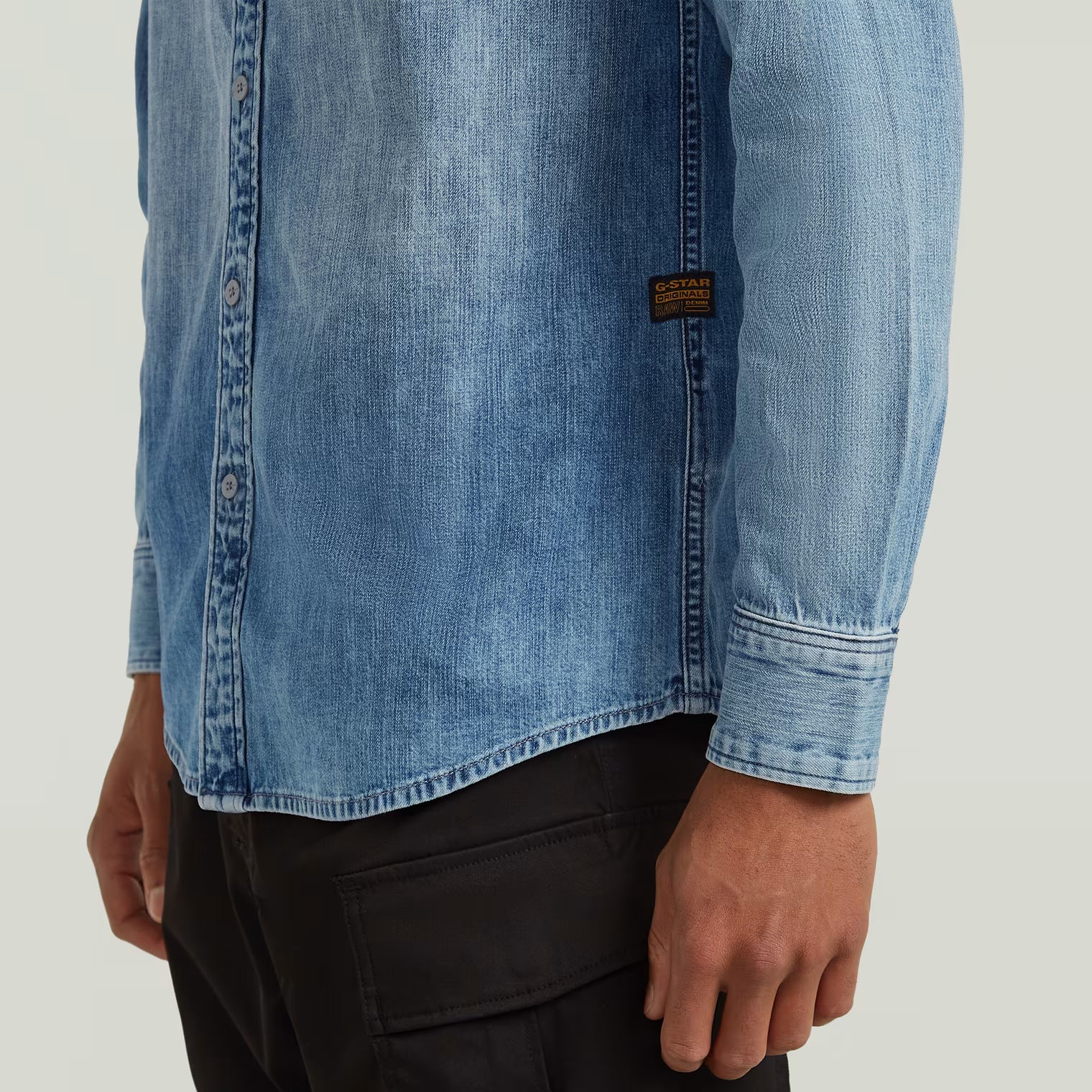 G-Star Raw - Clean Slim LS Shirt - Faded Blue Kyanite