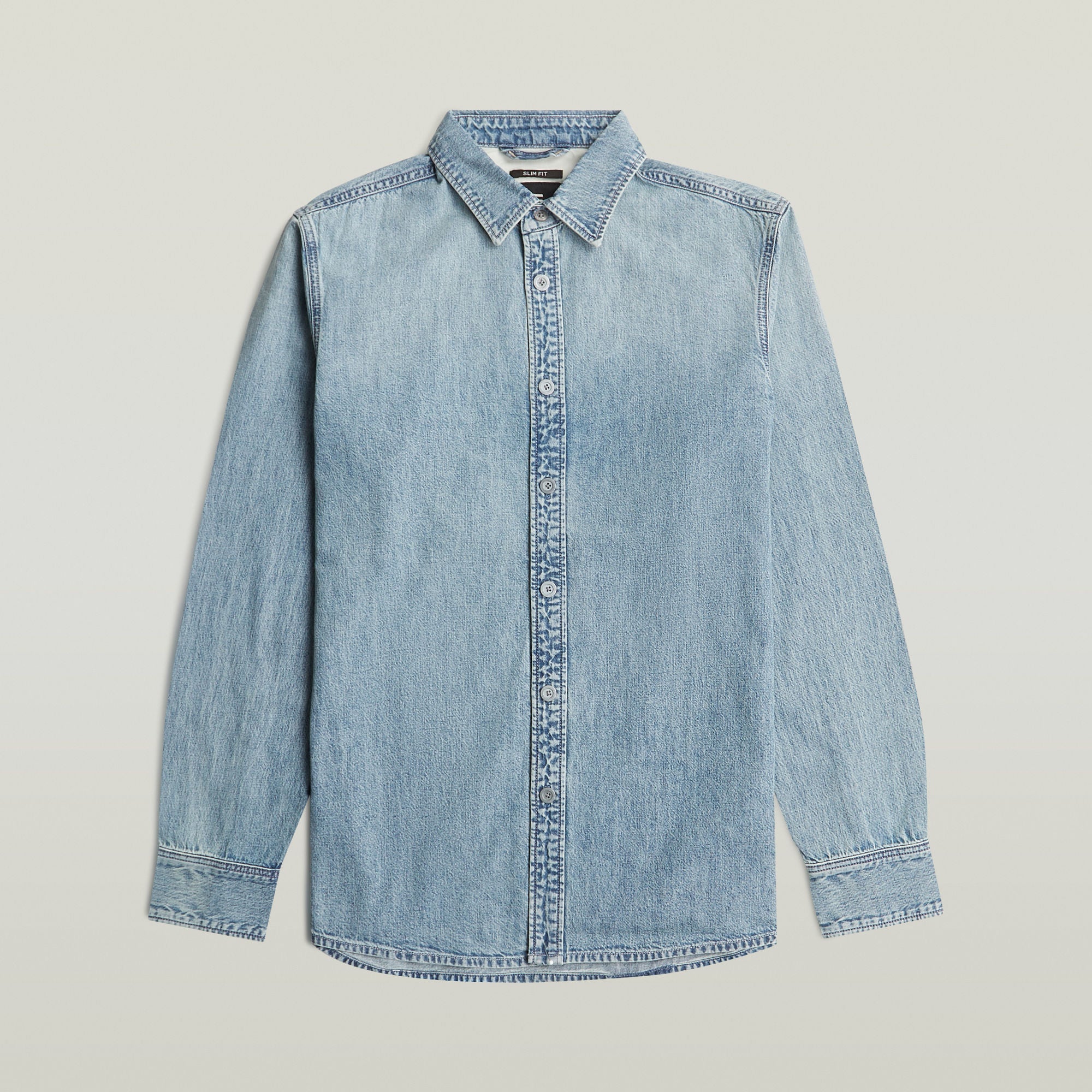 G-Star Raw - Clean Slim LS Shirt - Sun Faded Pacific Blue