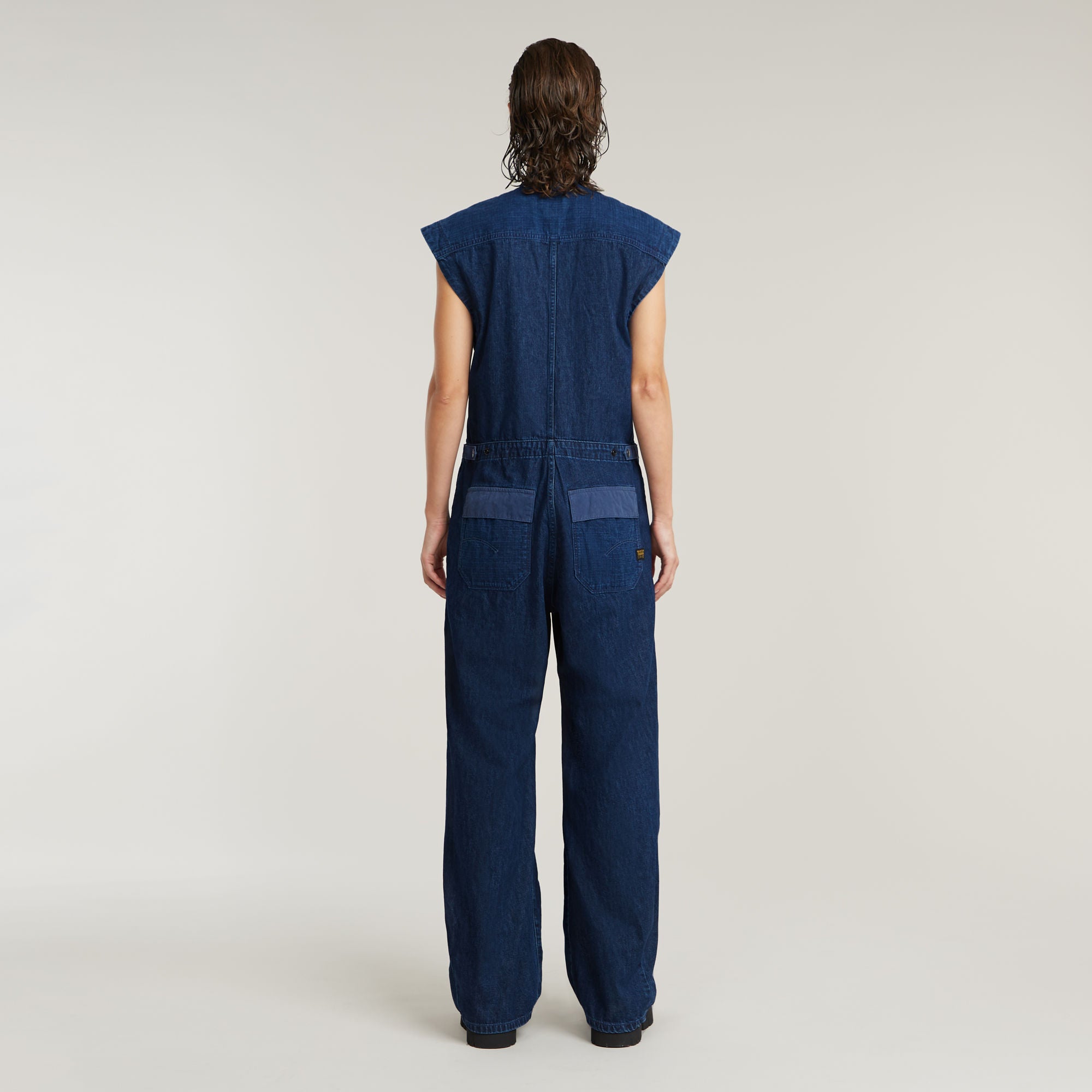 G-Star Raw - Cocoon Sleeveless Jumpsuit - Faded Indigo Patched