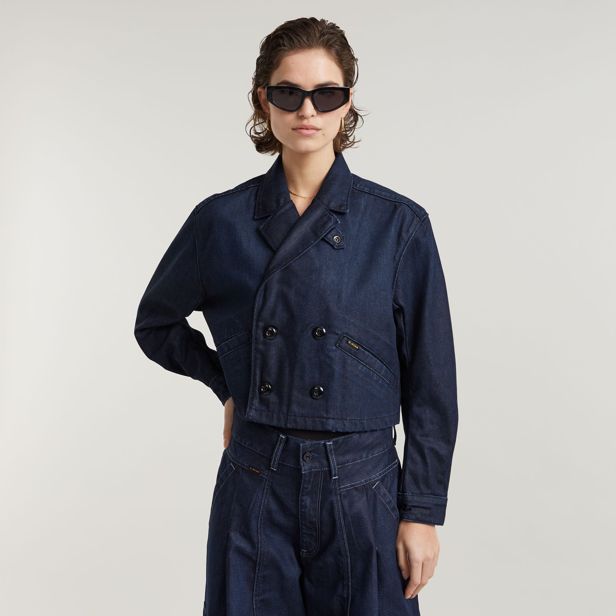 G-Star Raw - Cropped Peacoat Jacket - Worn In Deep Frisian Night