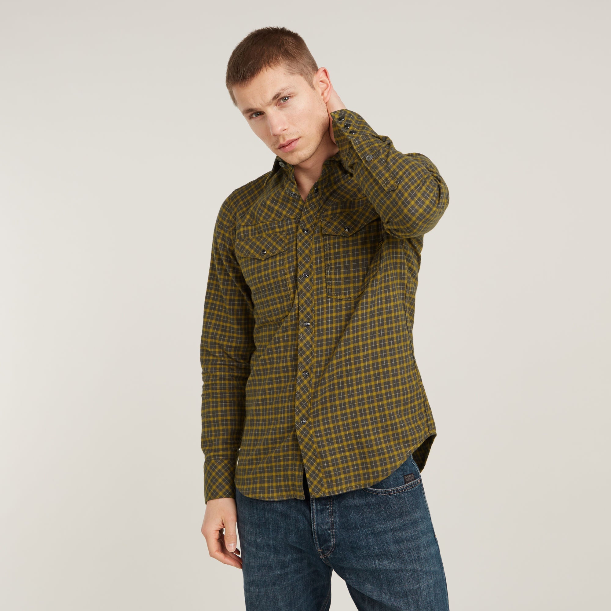 G-Star Raw - Dakota Slim LS Shirt - Tapenade Chibi Check