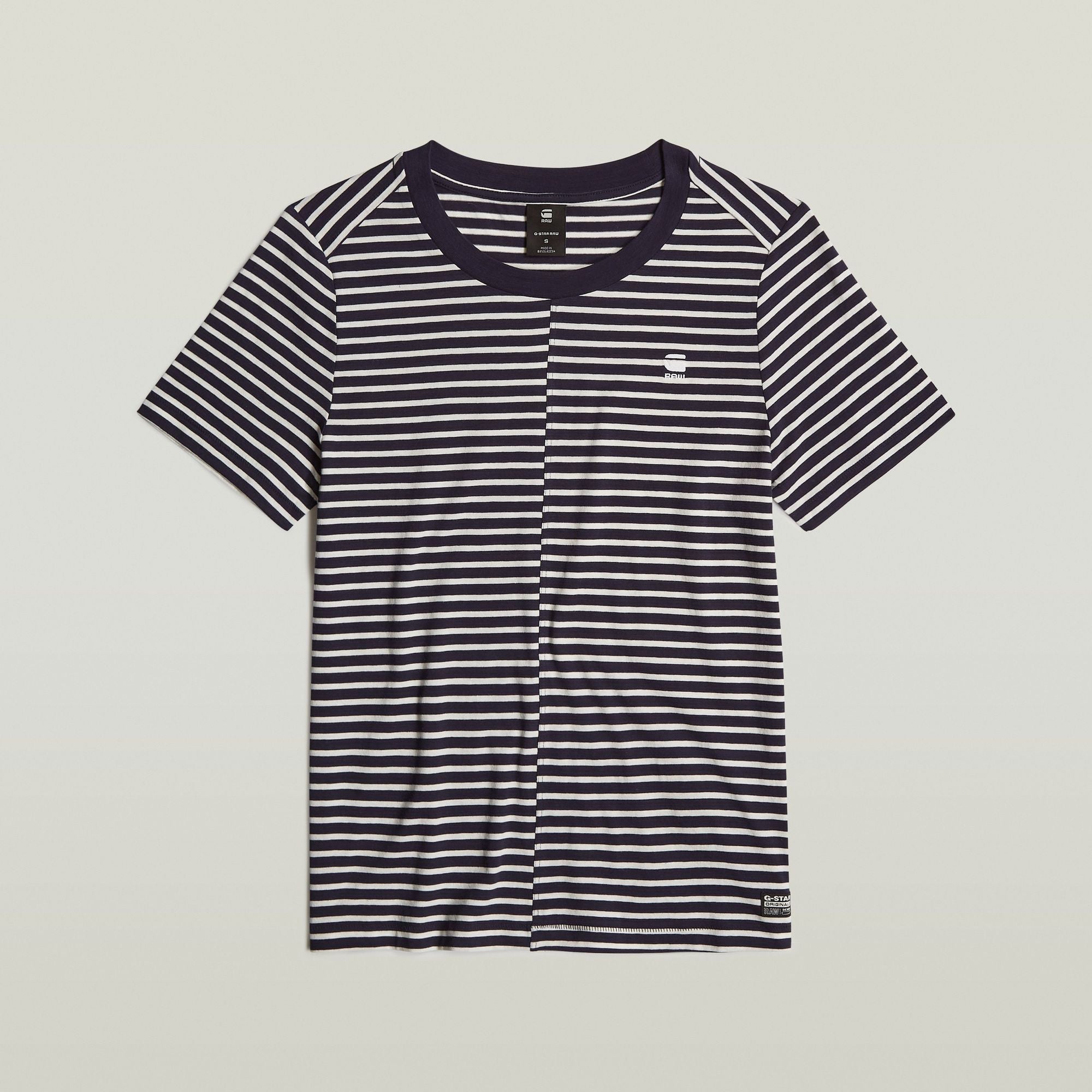 G-Star Raw - Front Seam Stripe R Tee - Osaka Blue/Light Chalk Stripe