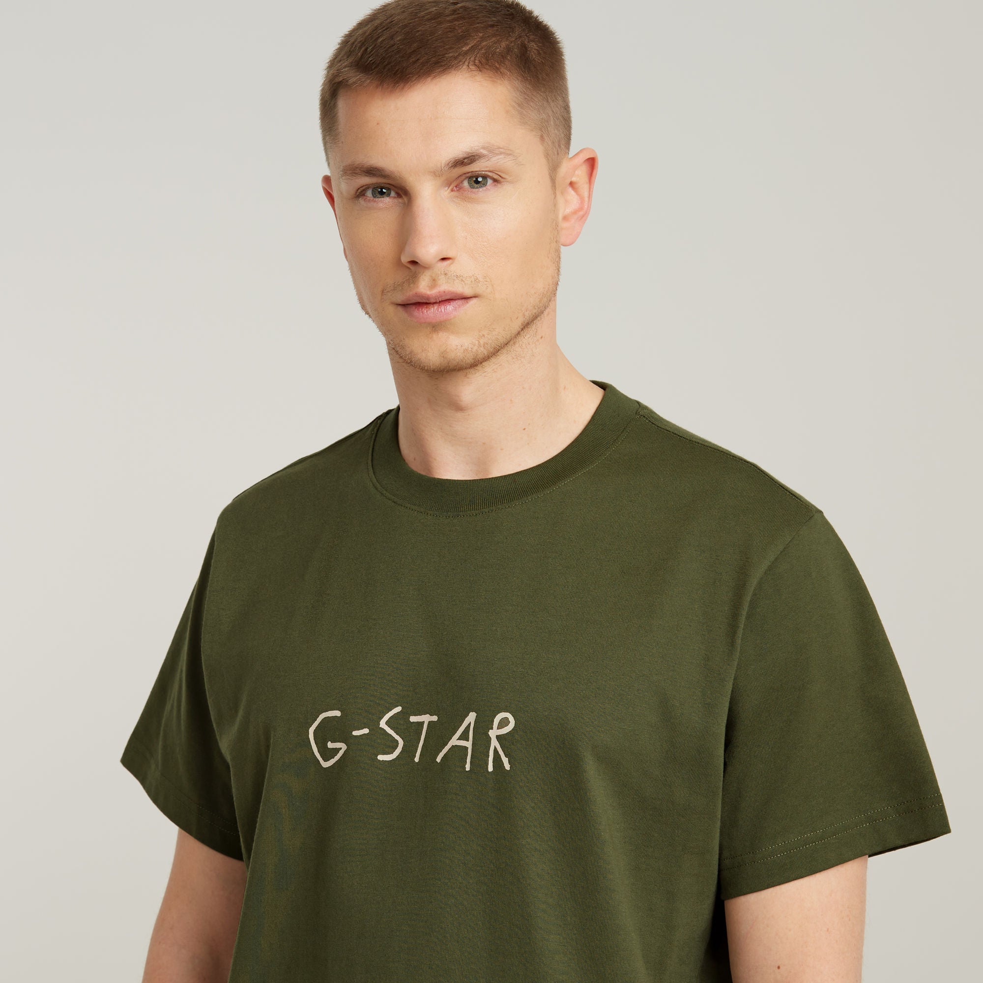 G-Star Raw - Handwriting Back Print Loose Tee - Shadow Olive