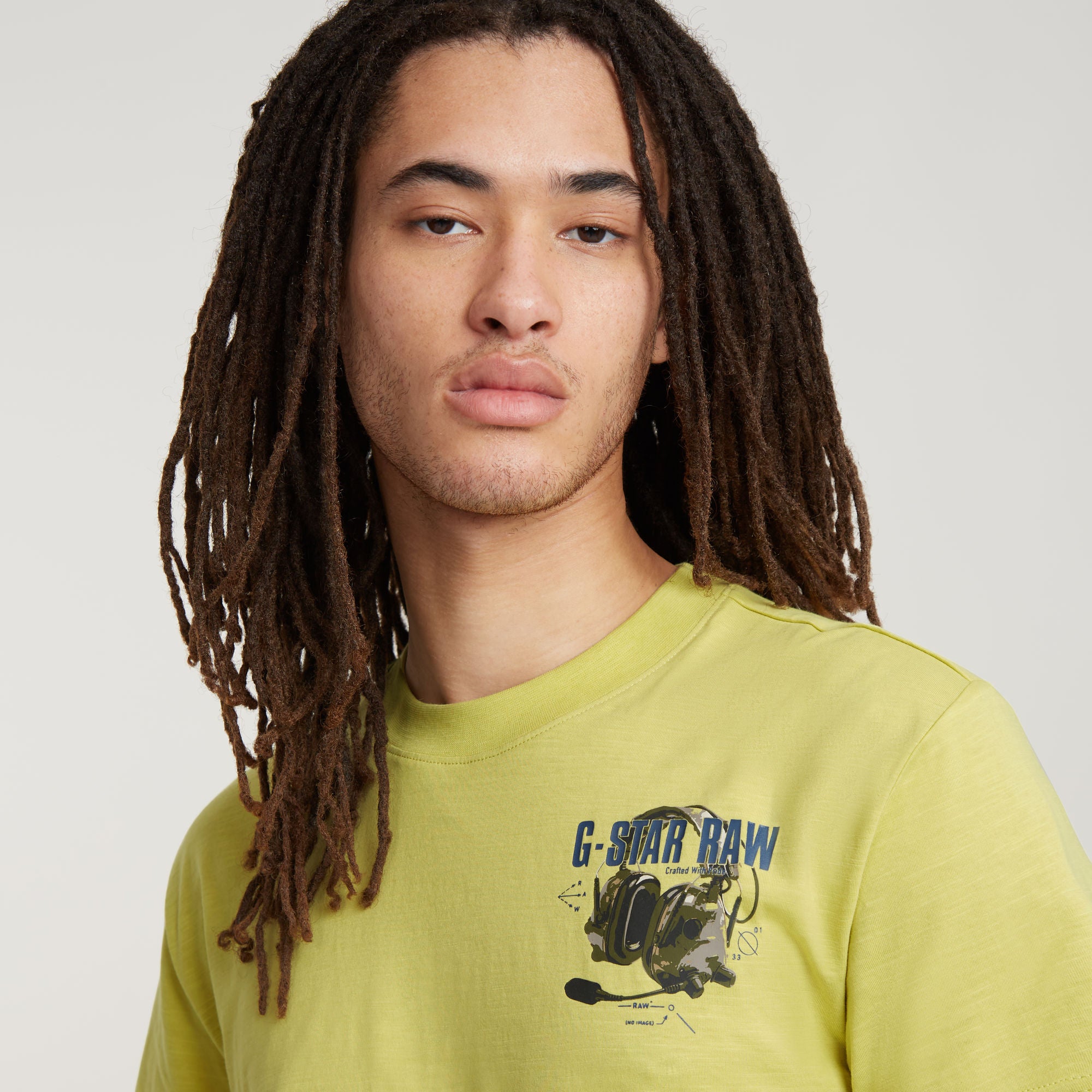 G-Star Raw - Headphones Back Graphic R Tee - Linden Green