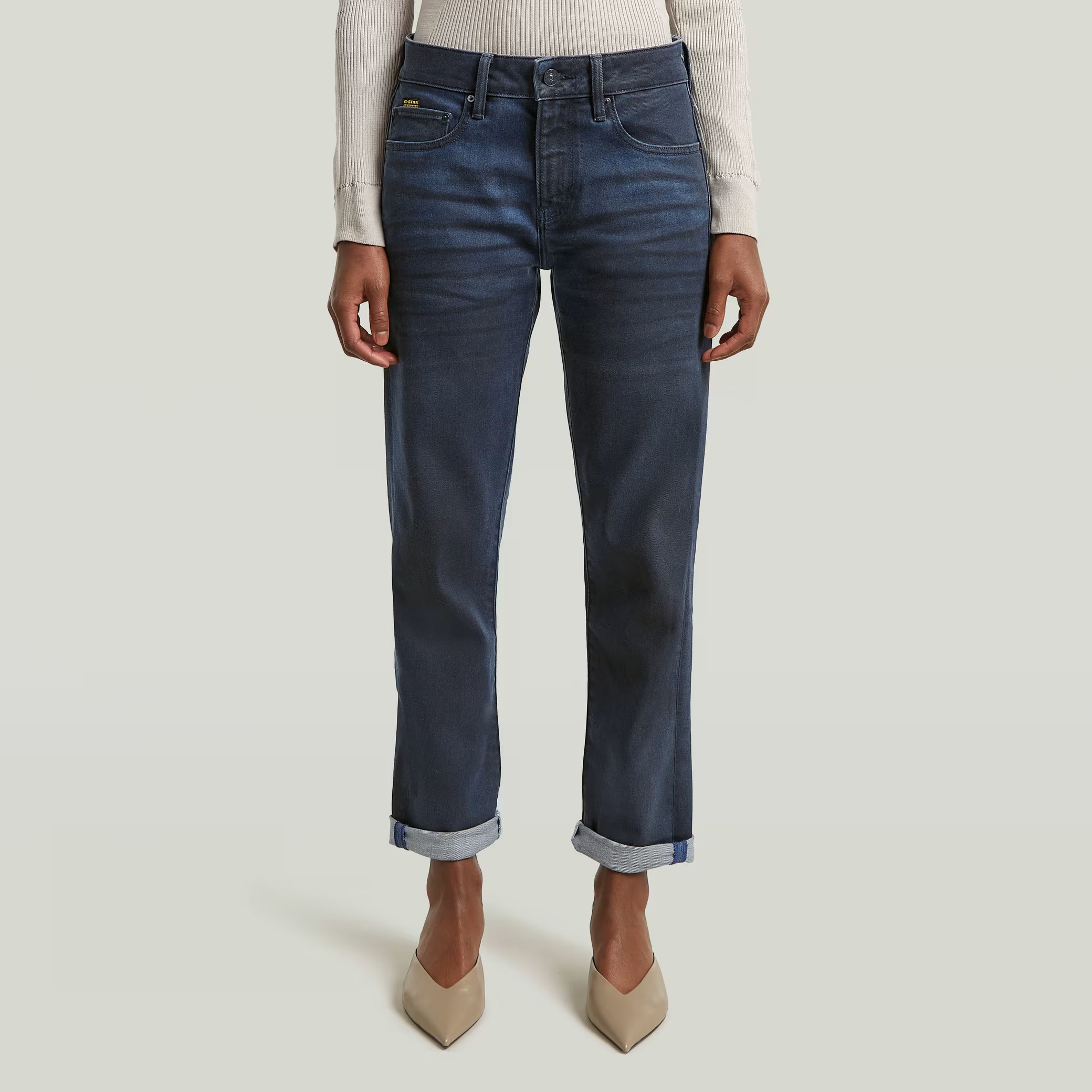 G-Star Raw - Kate Boyfriend Jean - Rinsed Ink Blue Coated