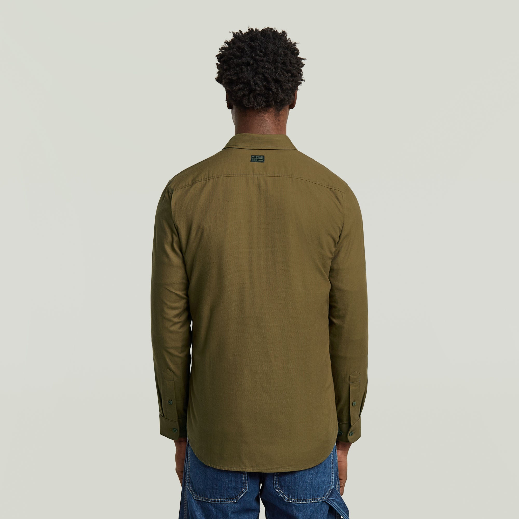 G-Star Raw - Marine Slim LS Shirt - Deep Brown/Dark Olive Oxford