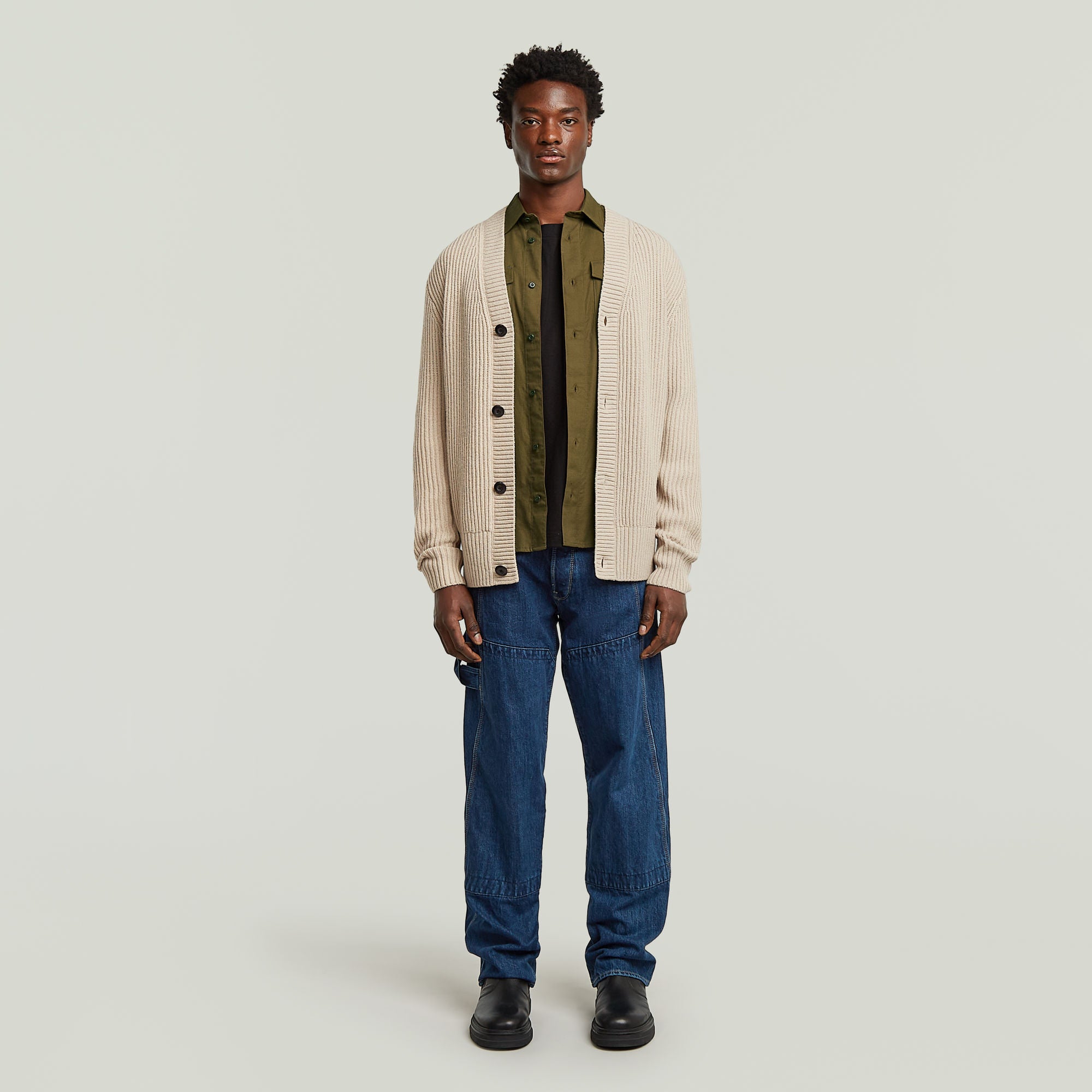 G-Star Raw - Marine Slim LS Shirt - Deep Brown/Dark Olive Oxford