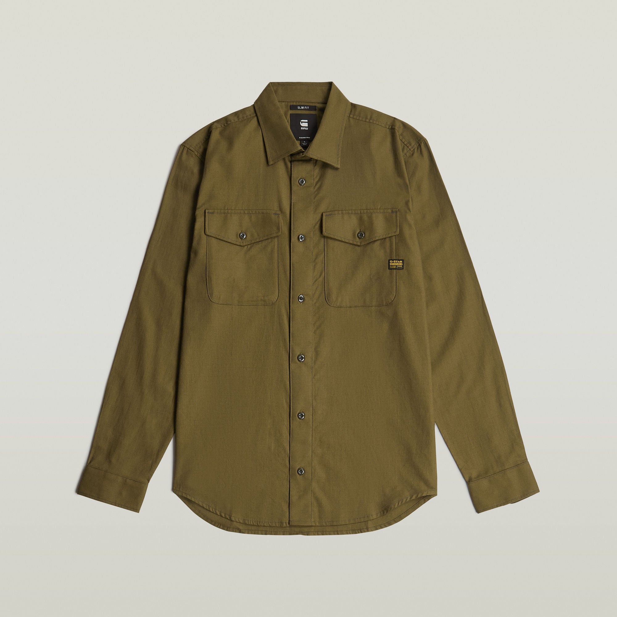 G-Star Raw - Marine Slim LS Shirt - Deep Brown/Dark Olive Oxford