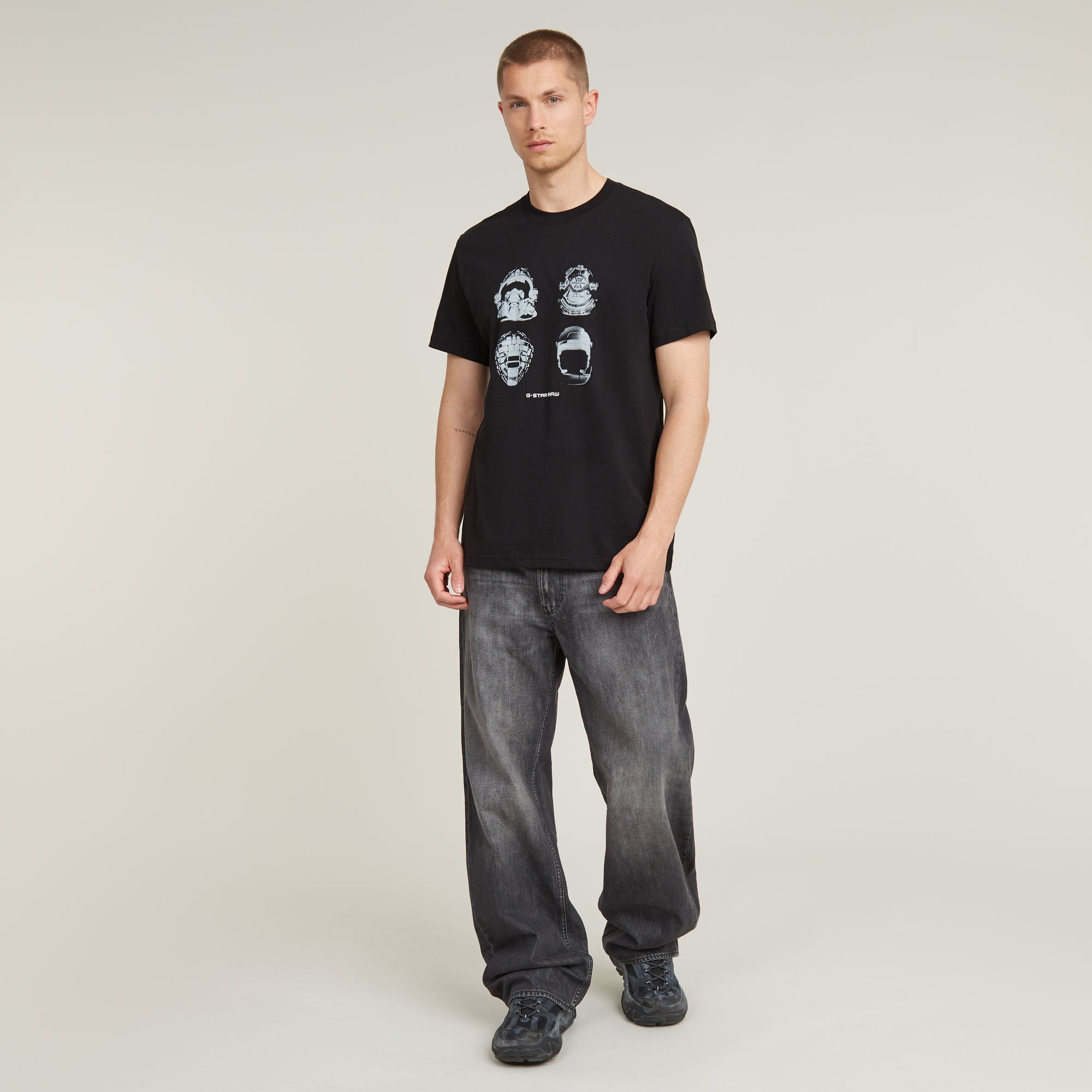 G-Star Raw - Masks Graphic R Tee - Dark Black