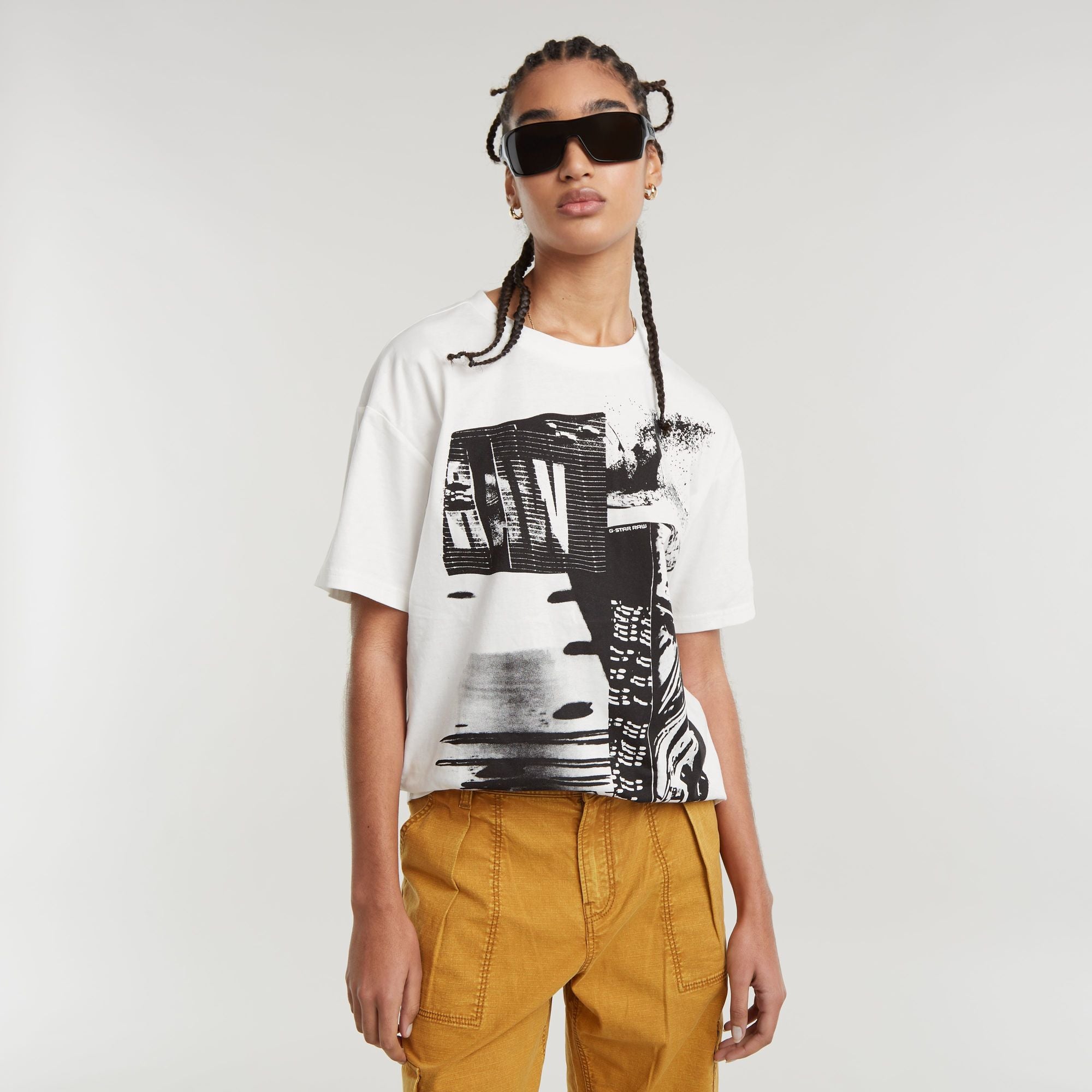 G-Star Raw - Multi Print Loose R Top - Light Chalk