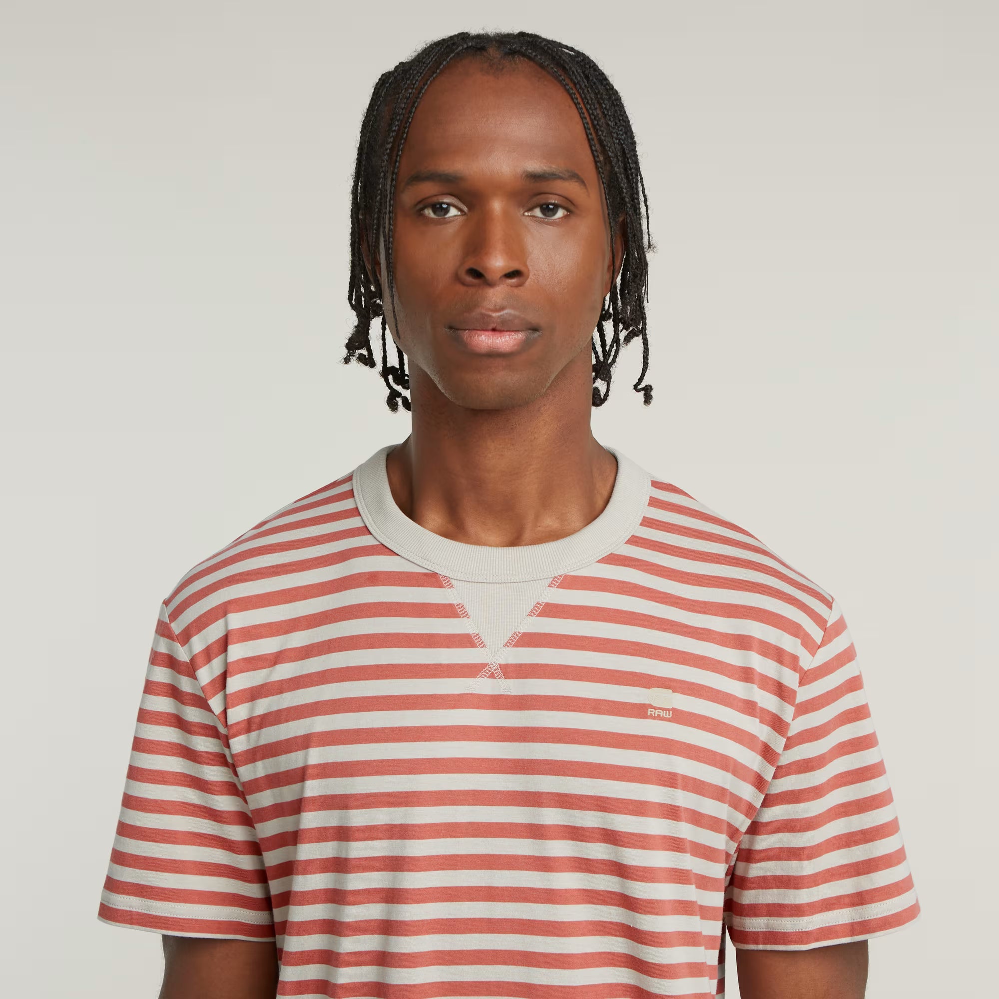 G-Star Raw - Nifous Stripe R Tee - Dark Brick/Etruscan Red Stripe