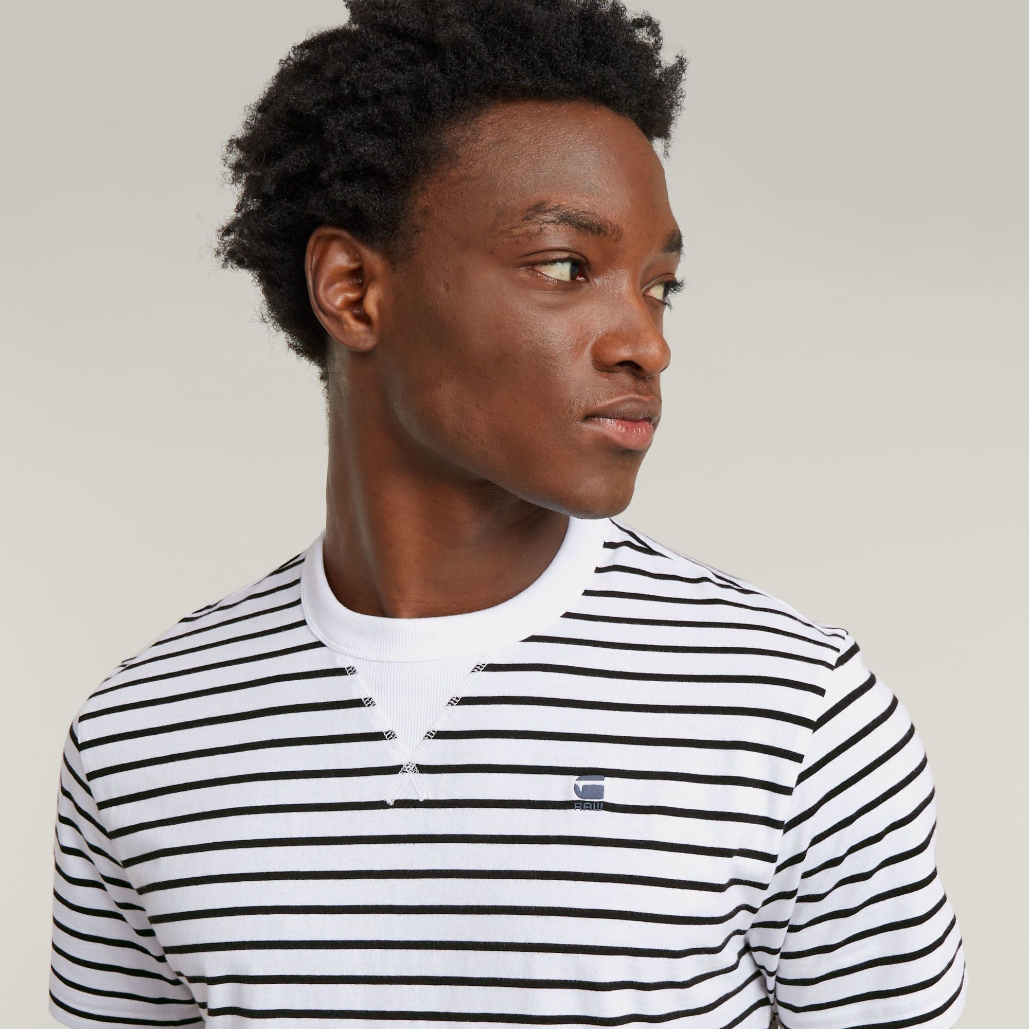 G-Star Raw - Nifous Stripe R Tee - Dark Black/White