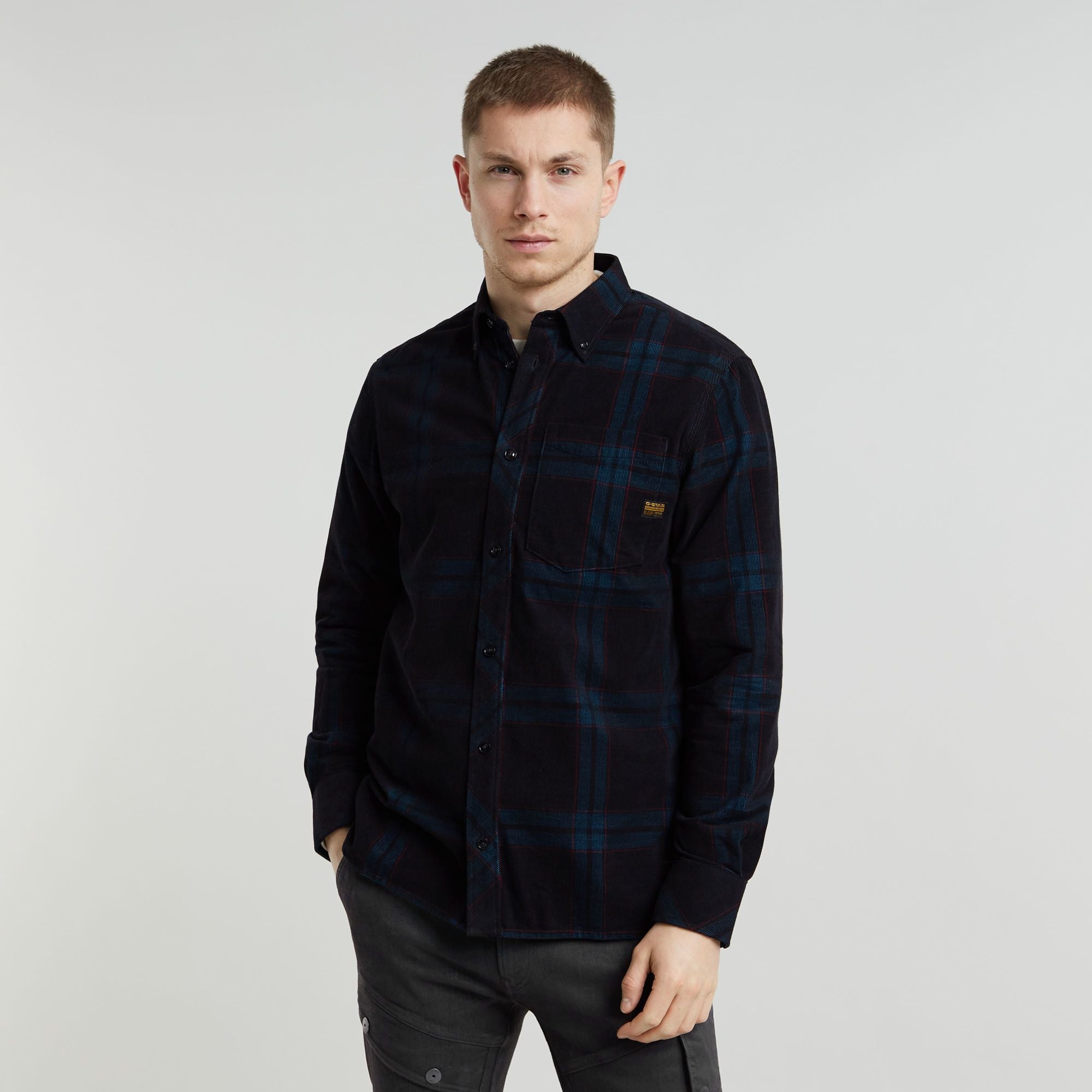 G-Star Raw - One Pocket Regular LS Shirt - Dark Black Hank Check