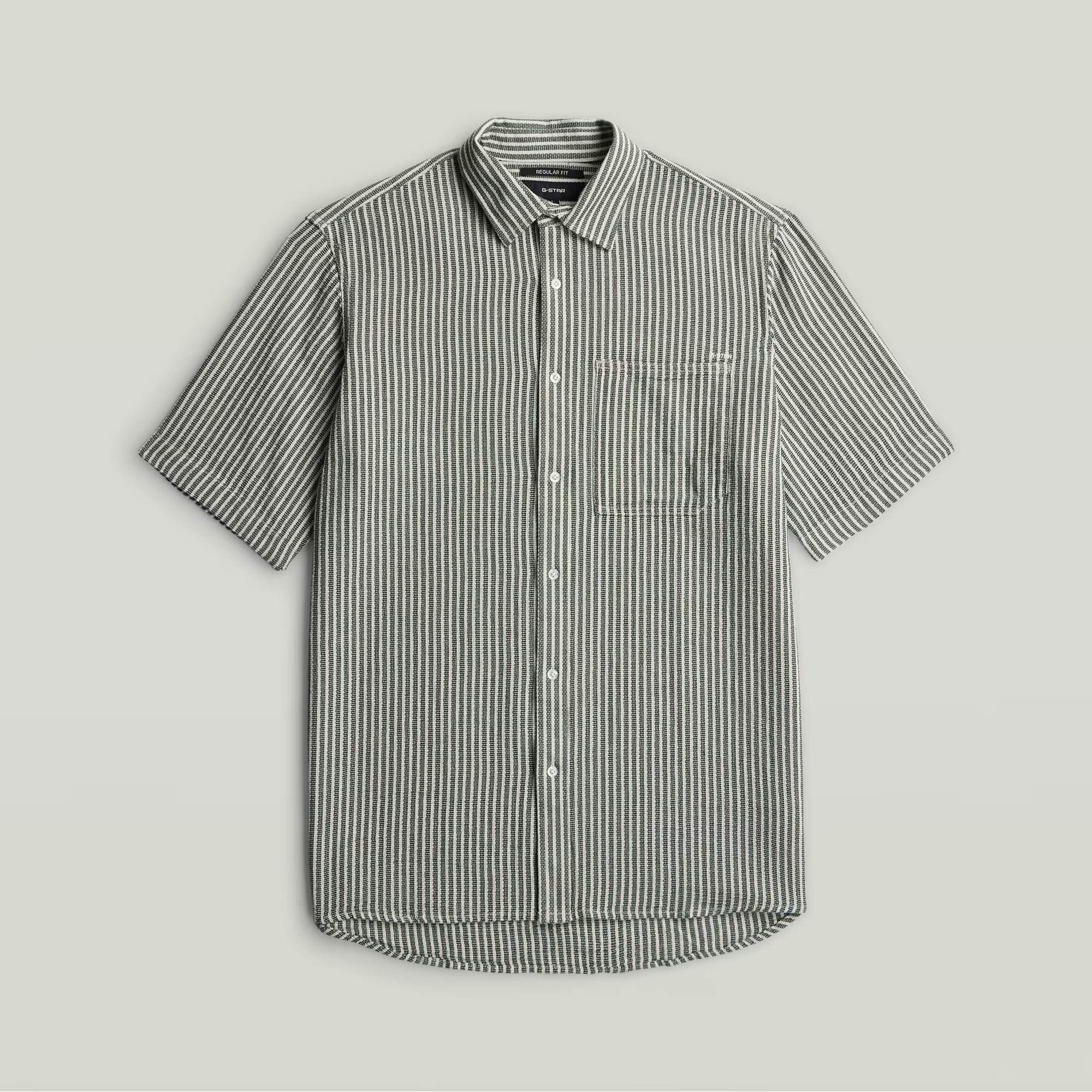G-Star Raw - One Pocket Regular SS Shirt - Dark Nuri Green Wide Stripe