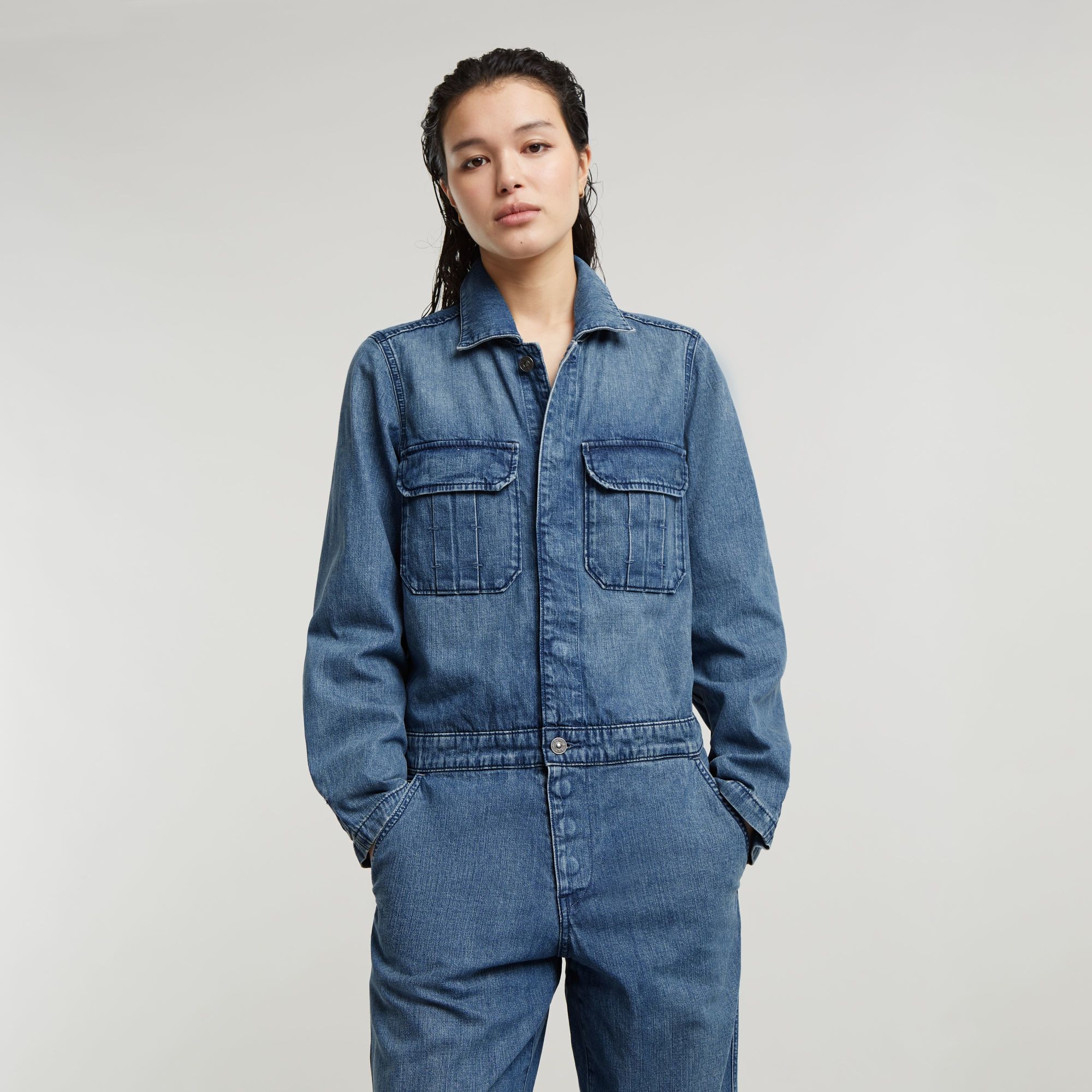 G-Star Raw - Painter LS Overall Jumpsuit - Faded Coastal Waters