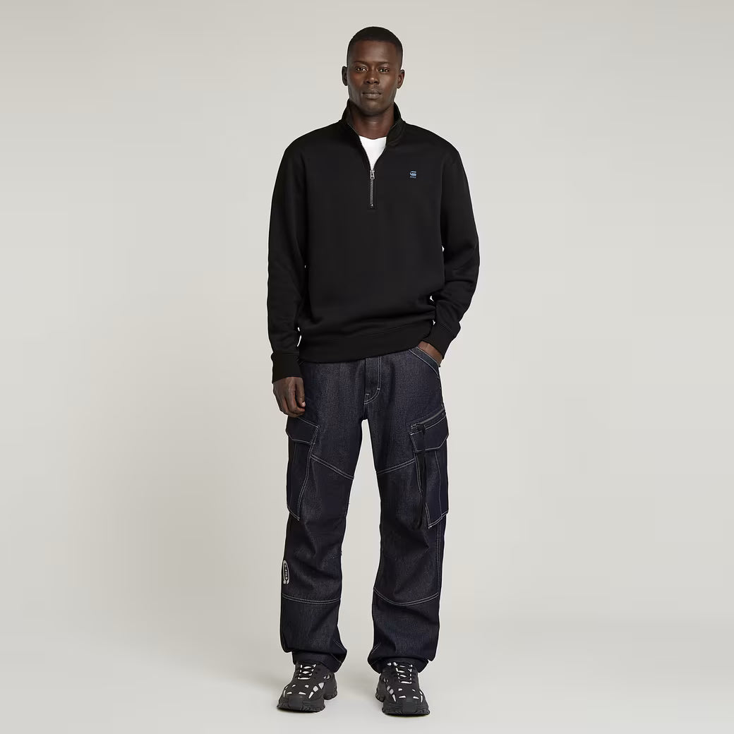 G-Star Raw - Premium Core Half Zip Sweater - Dark Black
