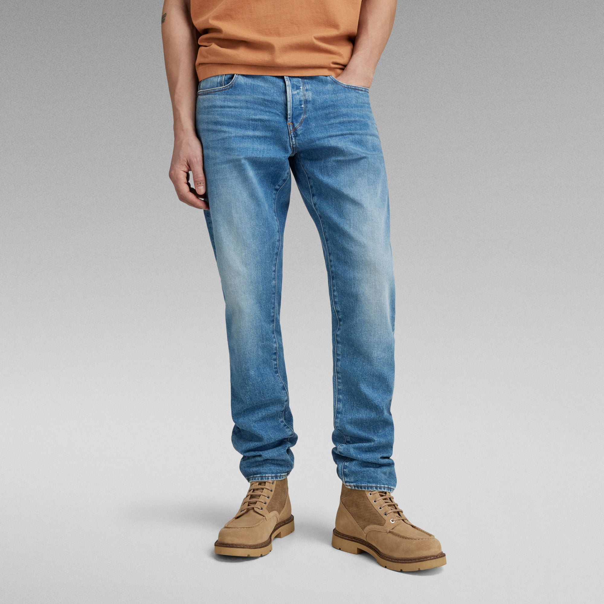 G-Star Raw - 3301 Straight Tapered Jeans - Worn In Azure