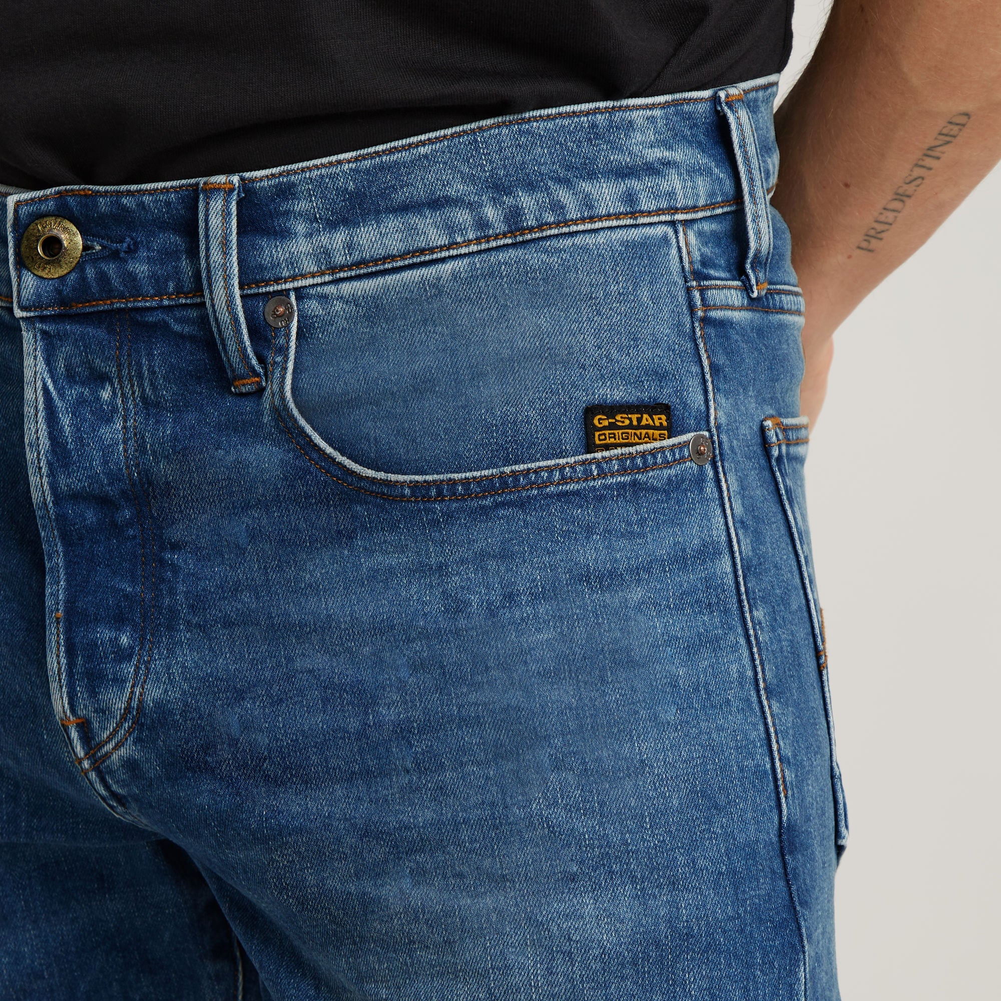 G-Star Raw - 3301 Straight Tapered Jean - Worn In Azure