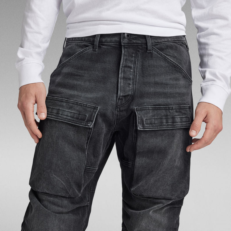 G-Star Raw - 3D Straight Tapered Denim Cargo - Worn In Black Moon