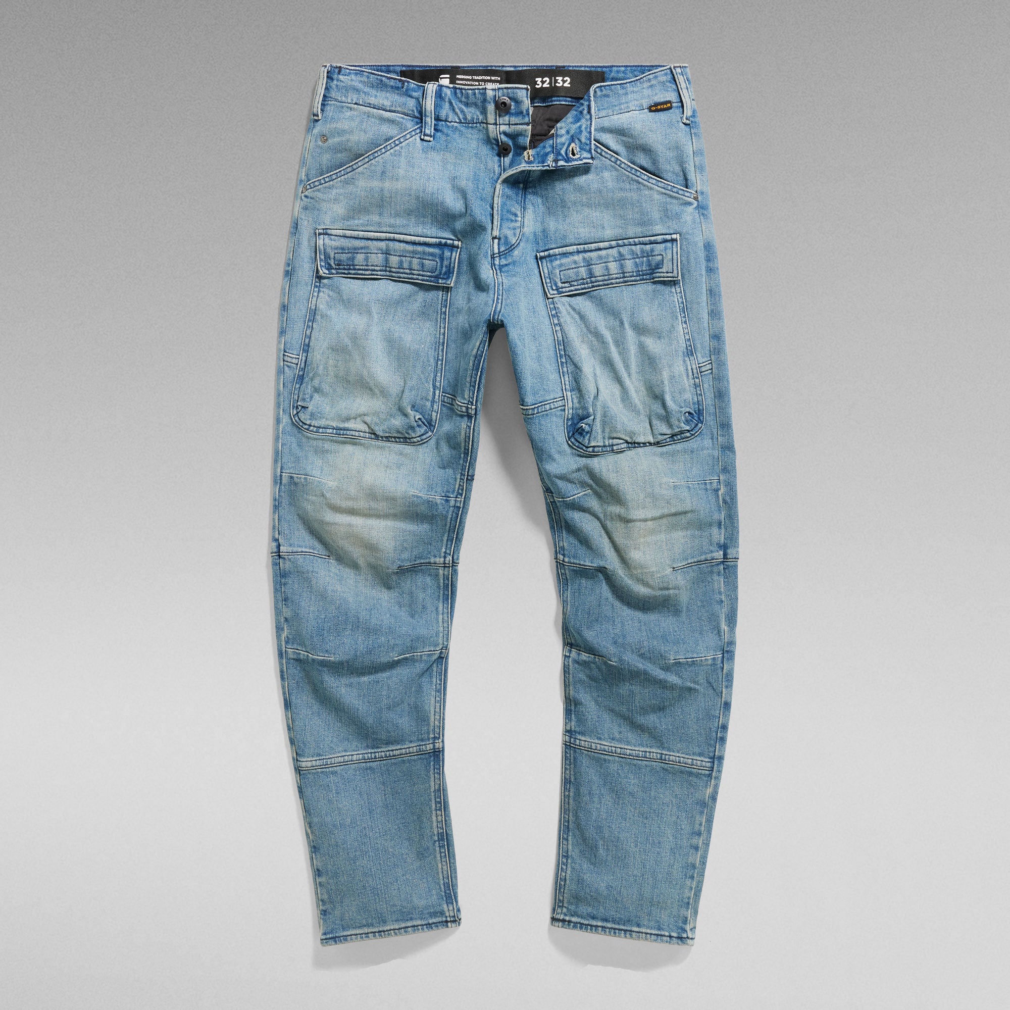 G-Star Raw - 3D Straight Tapered Denim Cargo - Antique Faded Oasis