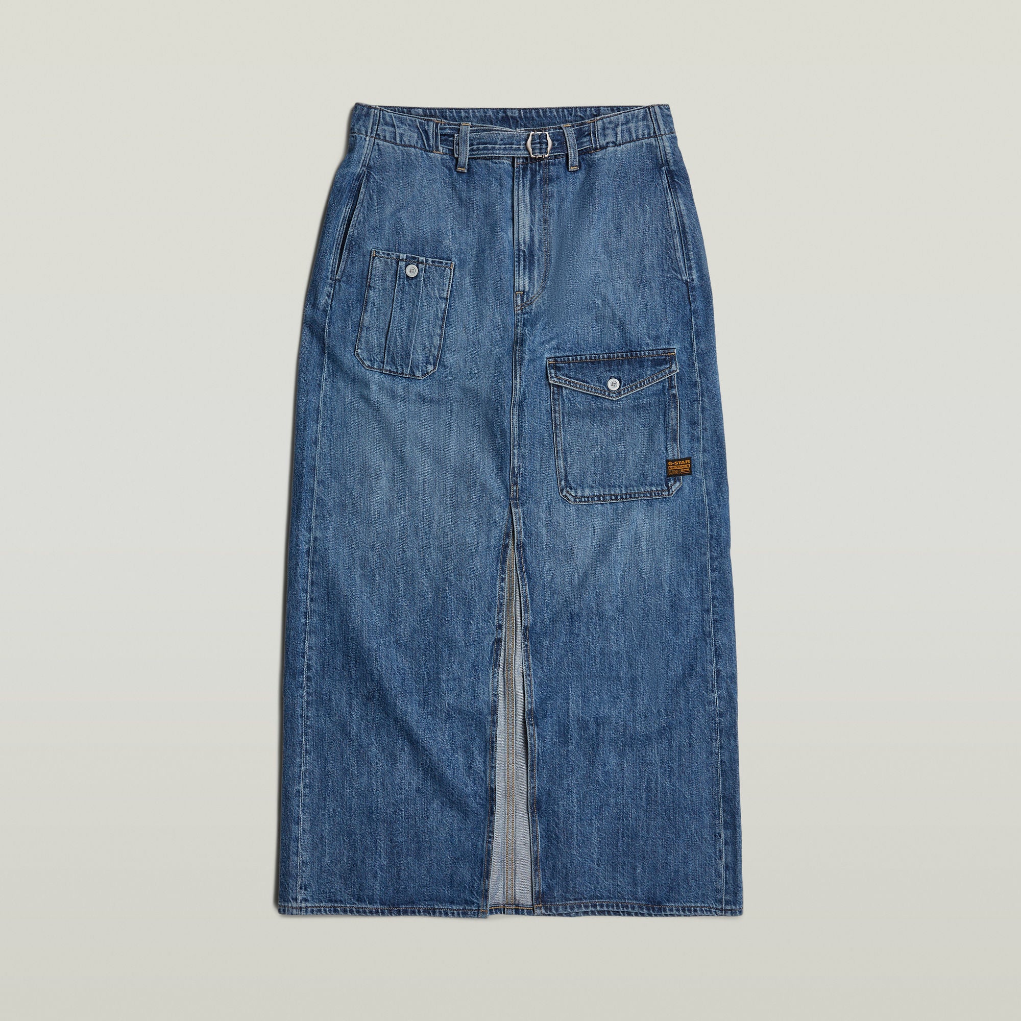 G-Star Raw - Belted Cargo Long Skirt - Faded Cliffside Blue