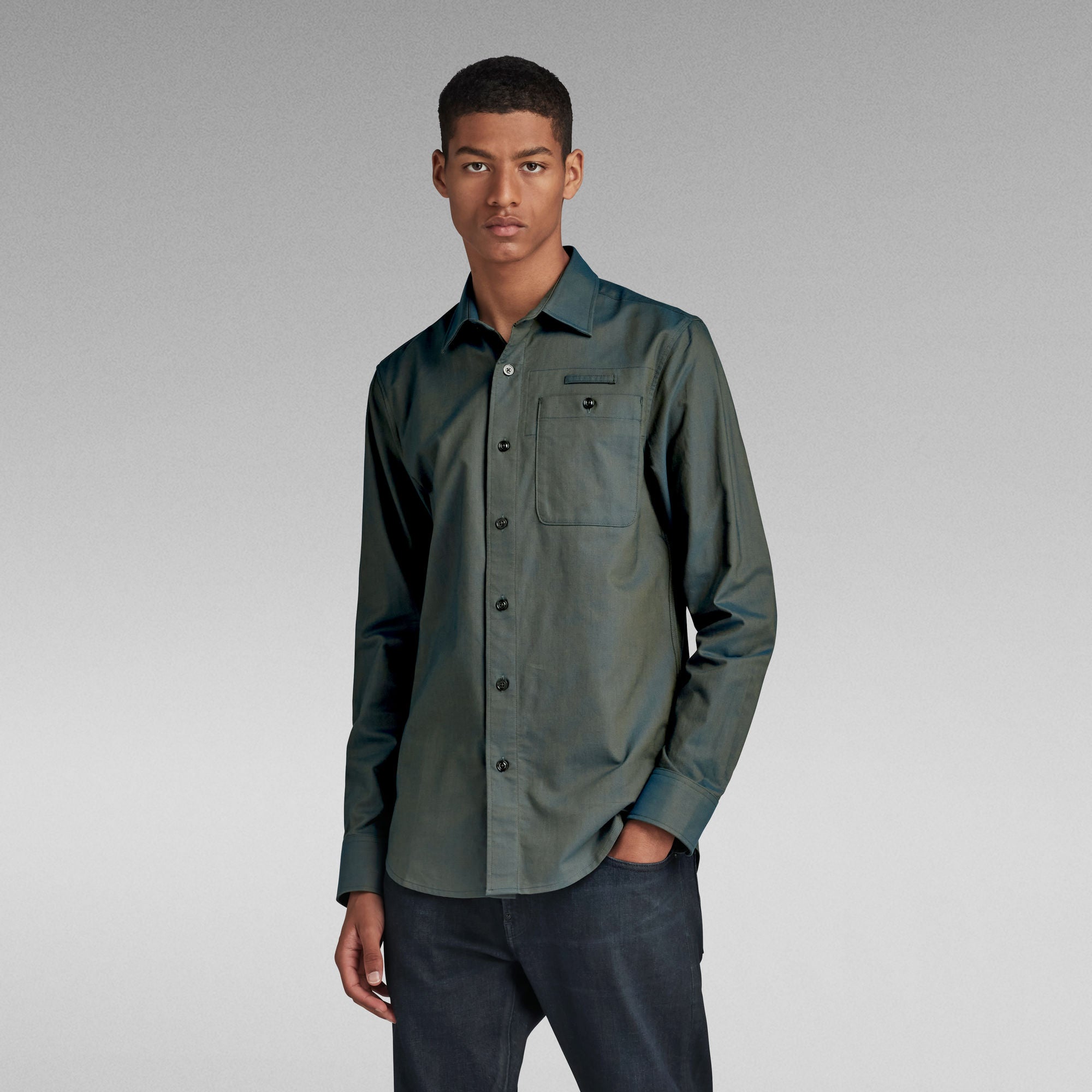 G-Star Raw - Bristum 2.0 Slim LS Shirt - Galaxy Fisher/Tobacco Oxford