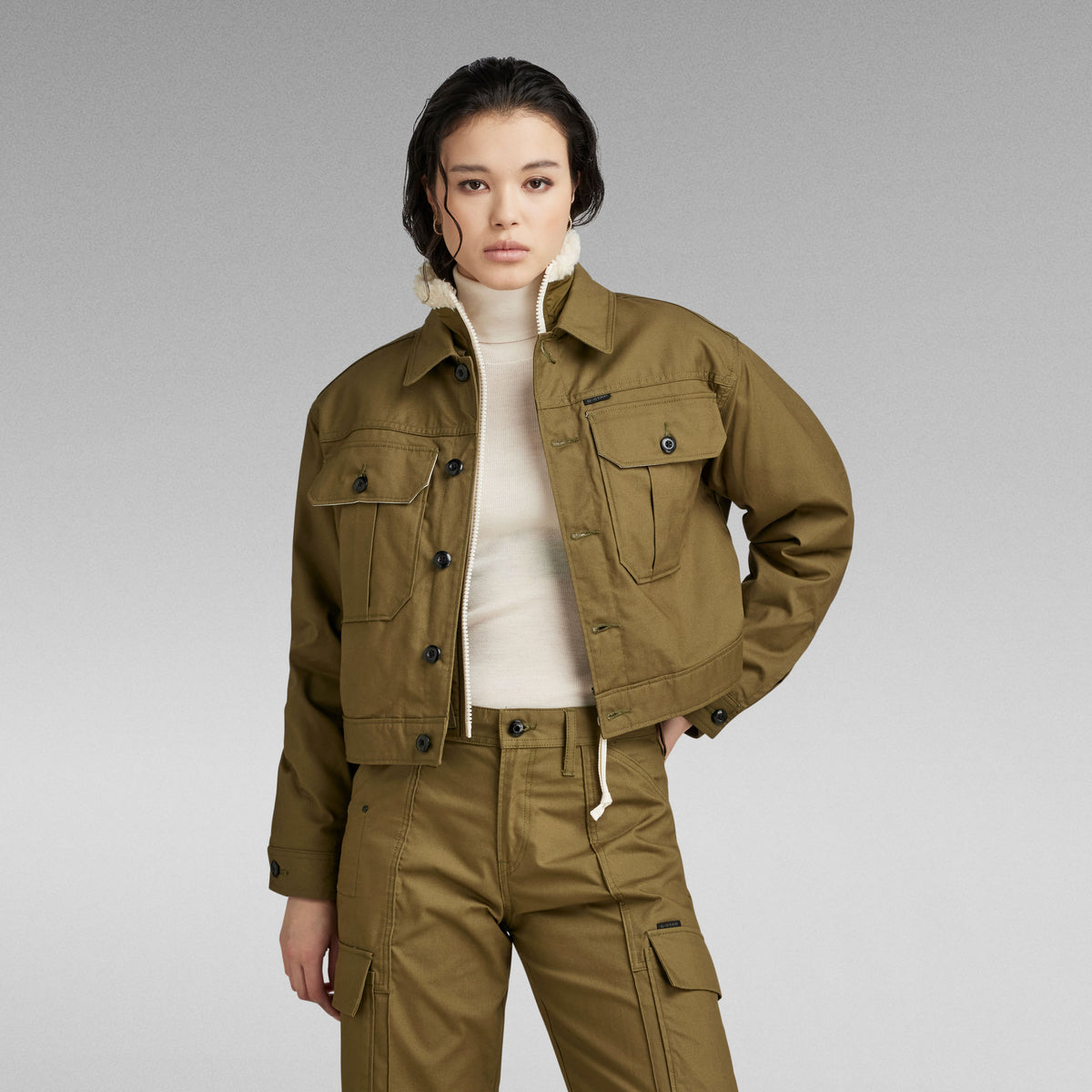 G-Star Raw - Cropped Hunter Jacket - Dark Olive