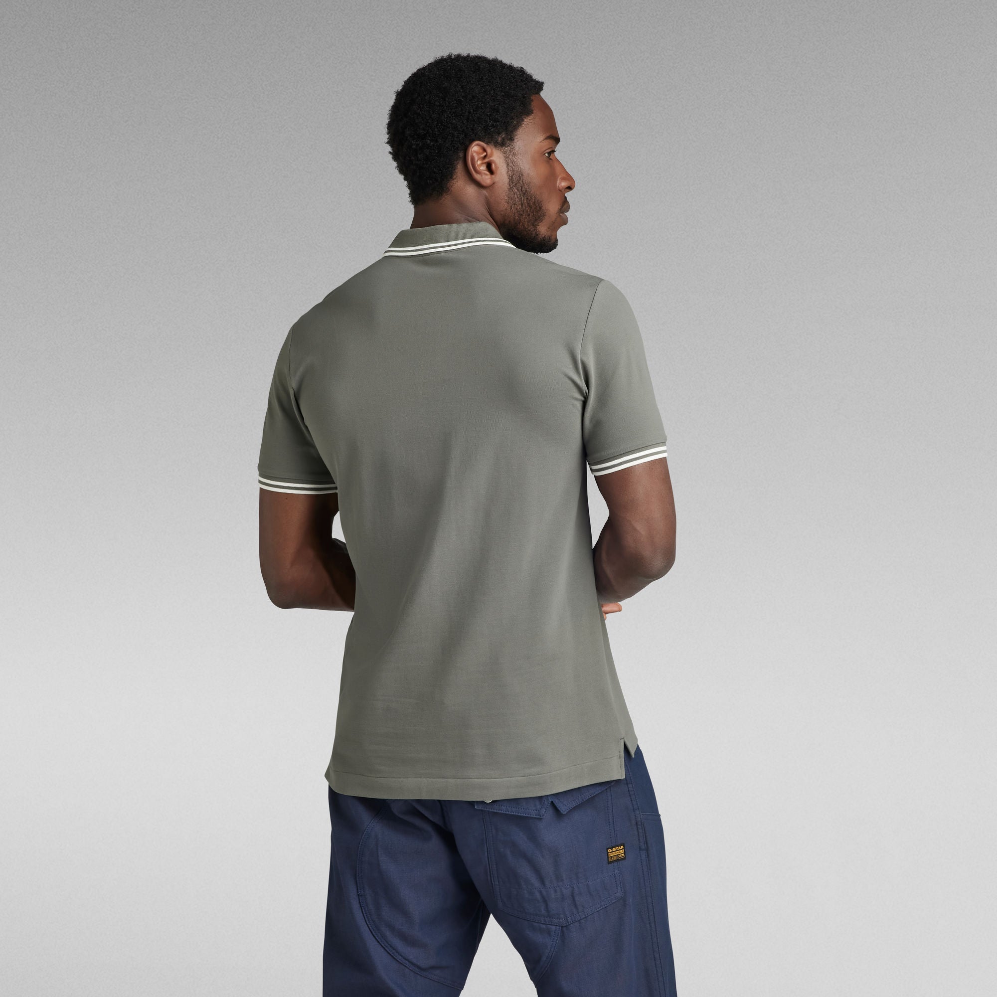 G-Star Raw - Dunda Slim Stripe SS Polo - GS Grey