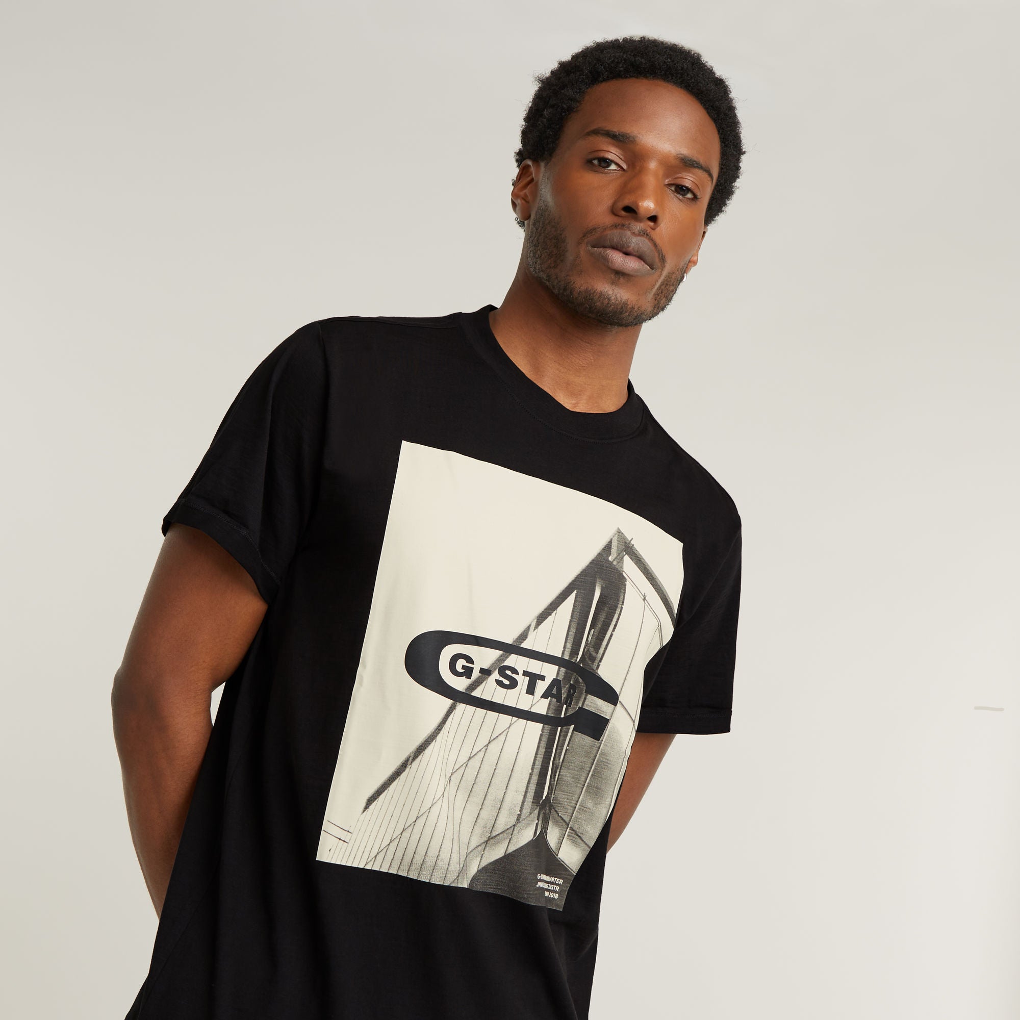 G-Star Raw - HQ Old School Logo Lash Tee - Dark Black