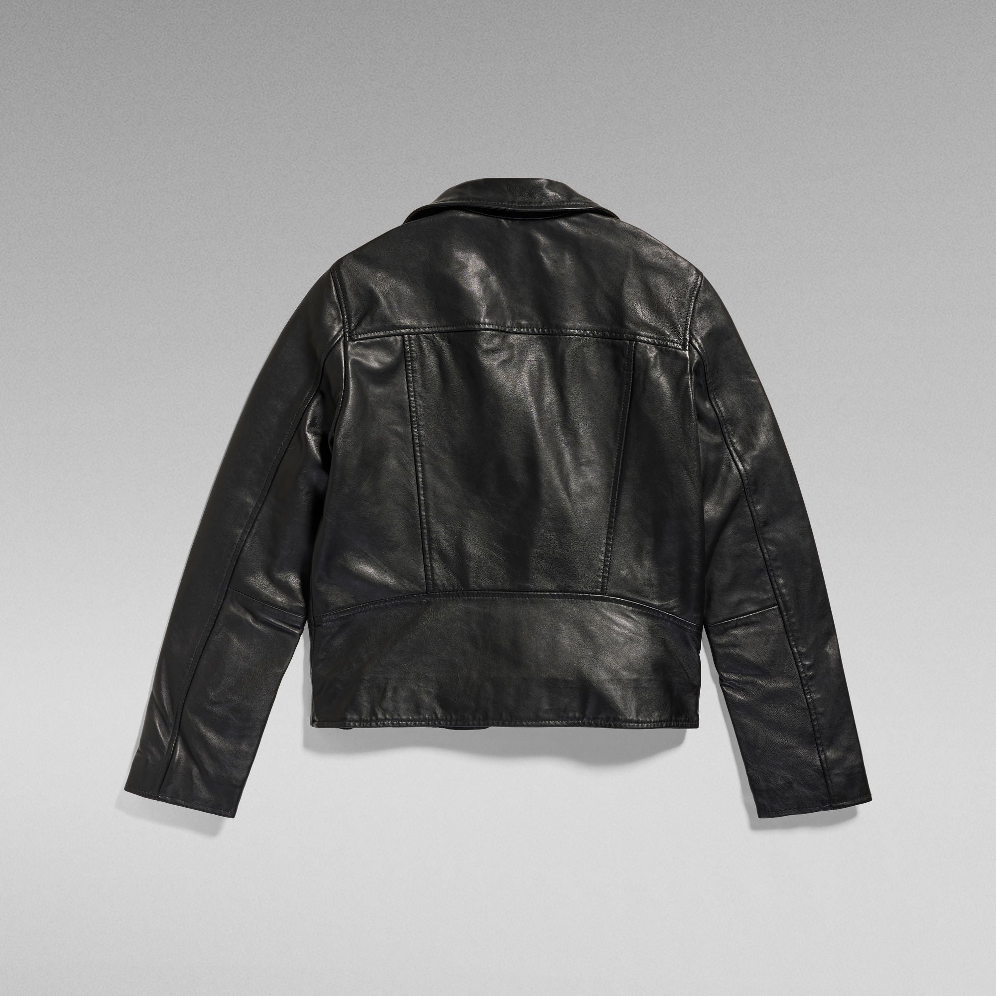 G-Star Raw - Leather Biker Jacket - Dark Black