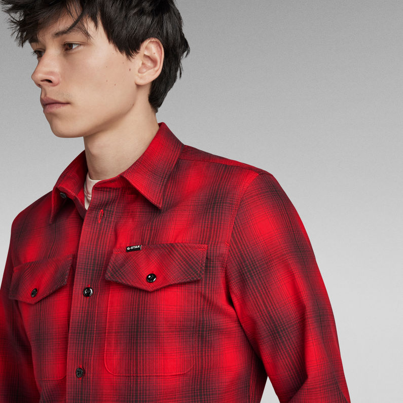 G-Star Raw - Marine Slim LS Shirt - Dark Flame Vanderbilt Check