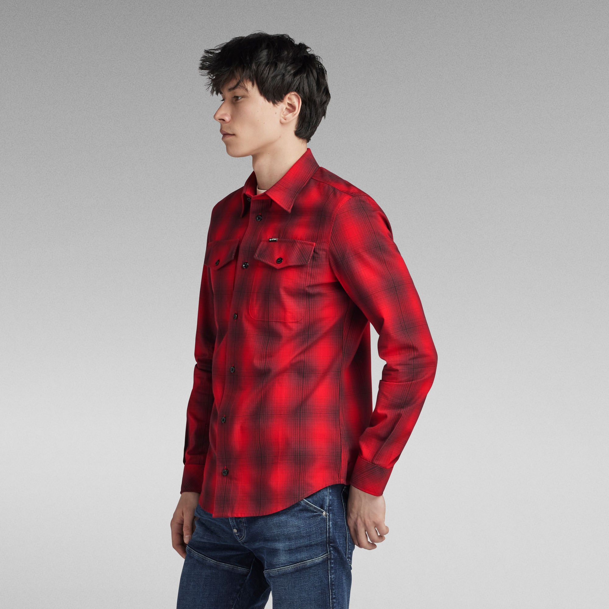 G-Star Raw - Marine Slim LS Shirt - Dark Flame Vanderbilt Check