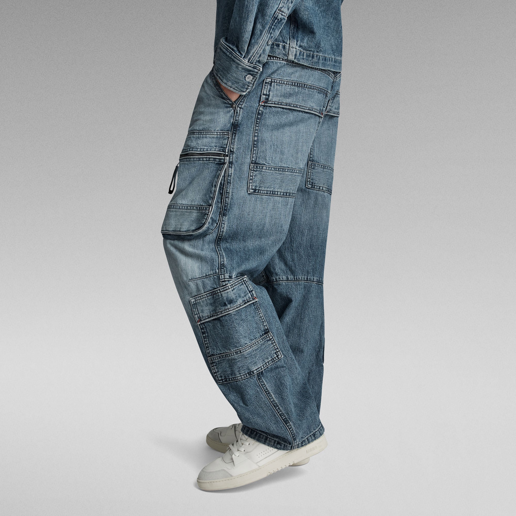 G-Star Raw - Multi Pocket Cargo Relaxed Jean - Faded Denali Blue Destroyed