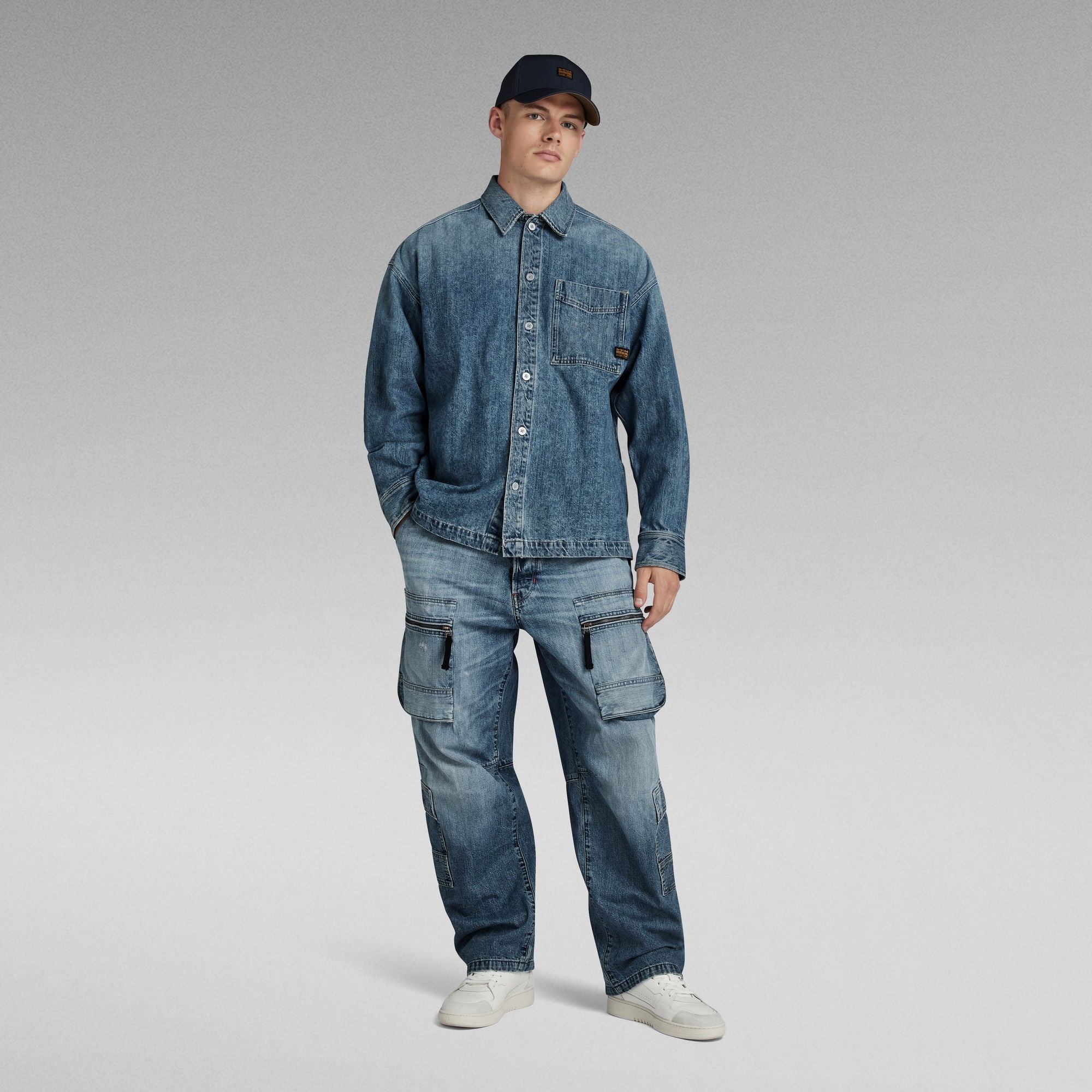 G-Star Raw - Multi Pocket Cargo Relaxed Jean - Faded Denali Blue Destroyed