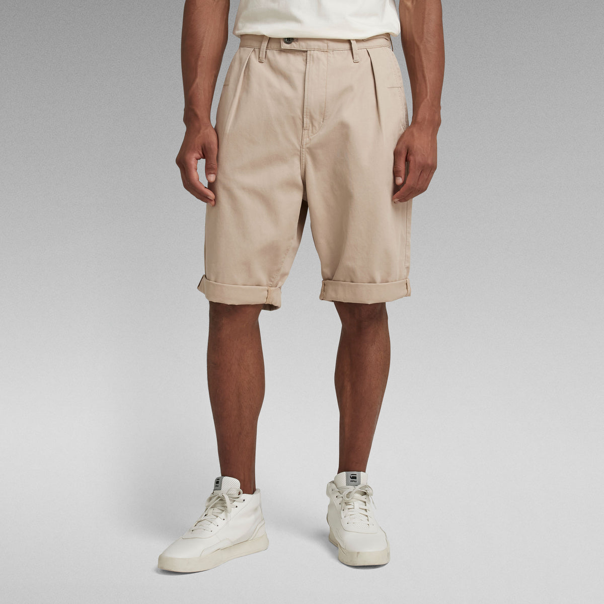 Gsw Short Pattern G-Star Raw - Pleated Chino Short - Westpoint Khaki