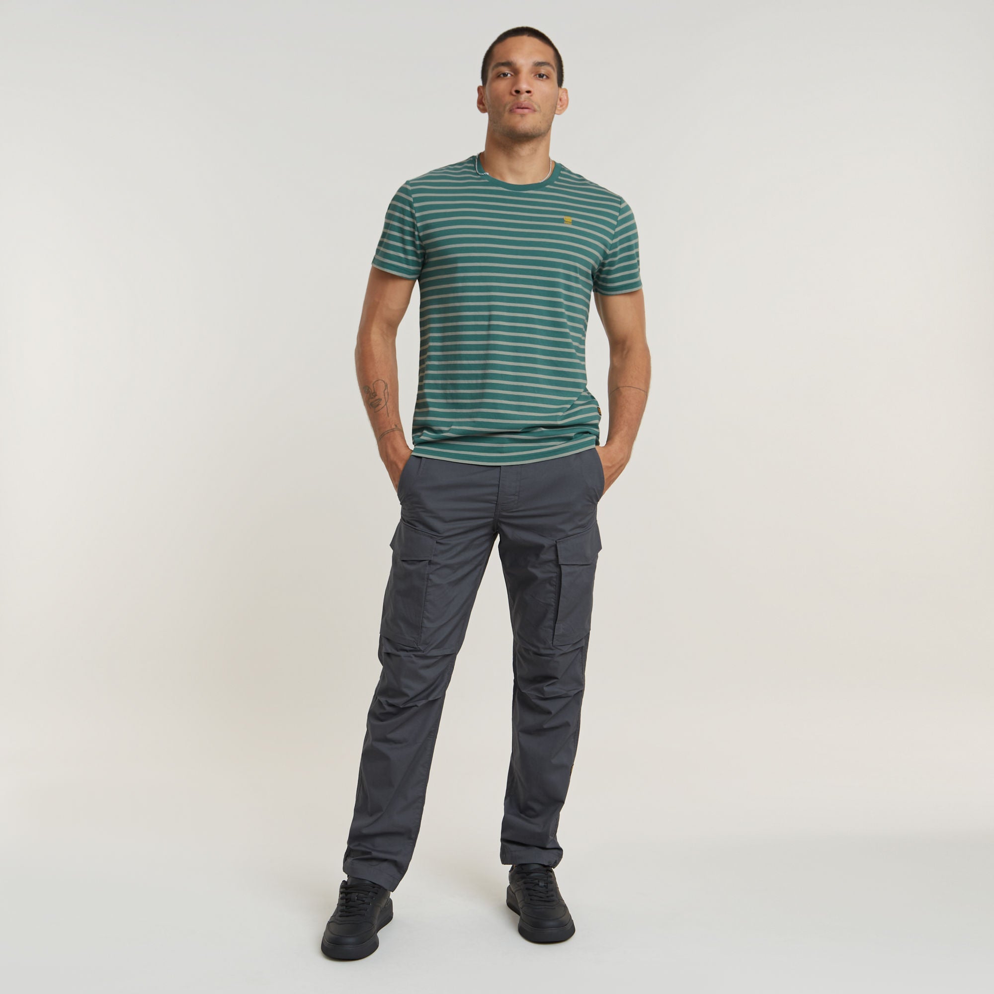 G-Star Raw - Stripe R Tee - Wrought Iron/Blue Spruce