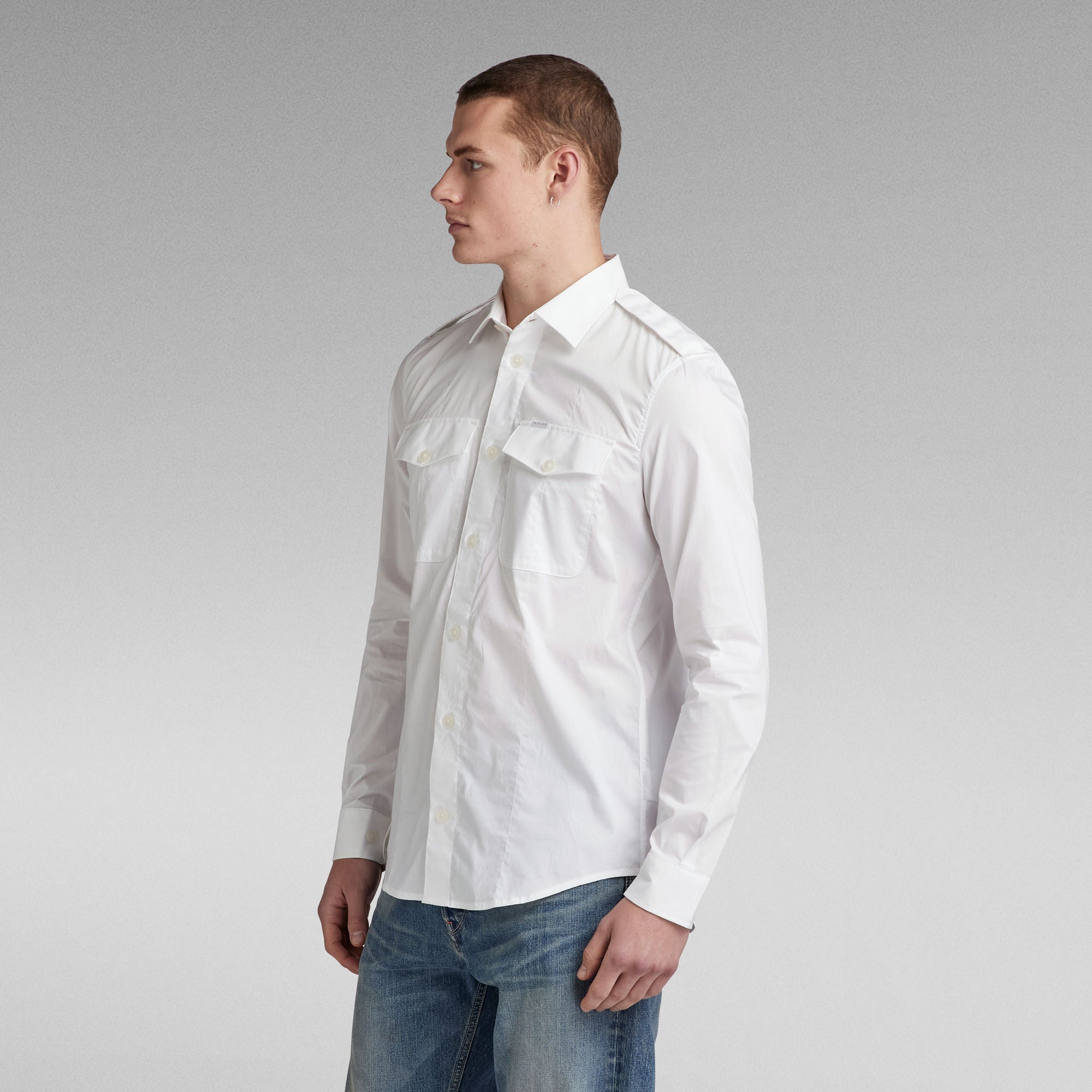 G-Star Raw - Tux Marine Slim LS Shirt - White