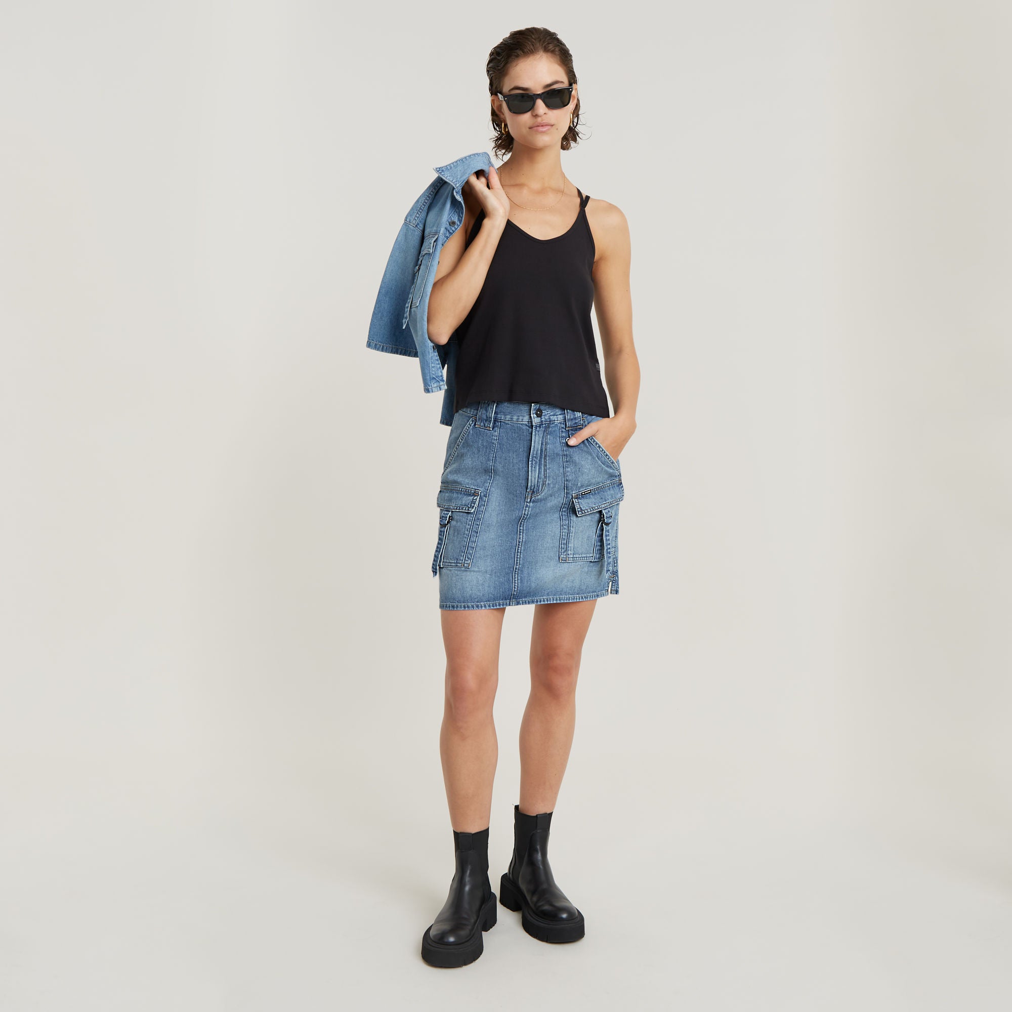 G-Star Raw - Viktoria Utility Mini Skirt - Sun Faded Thames