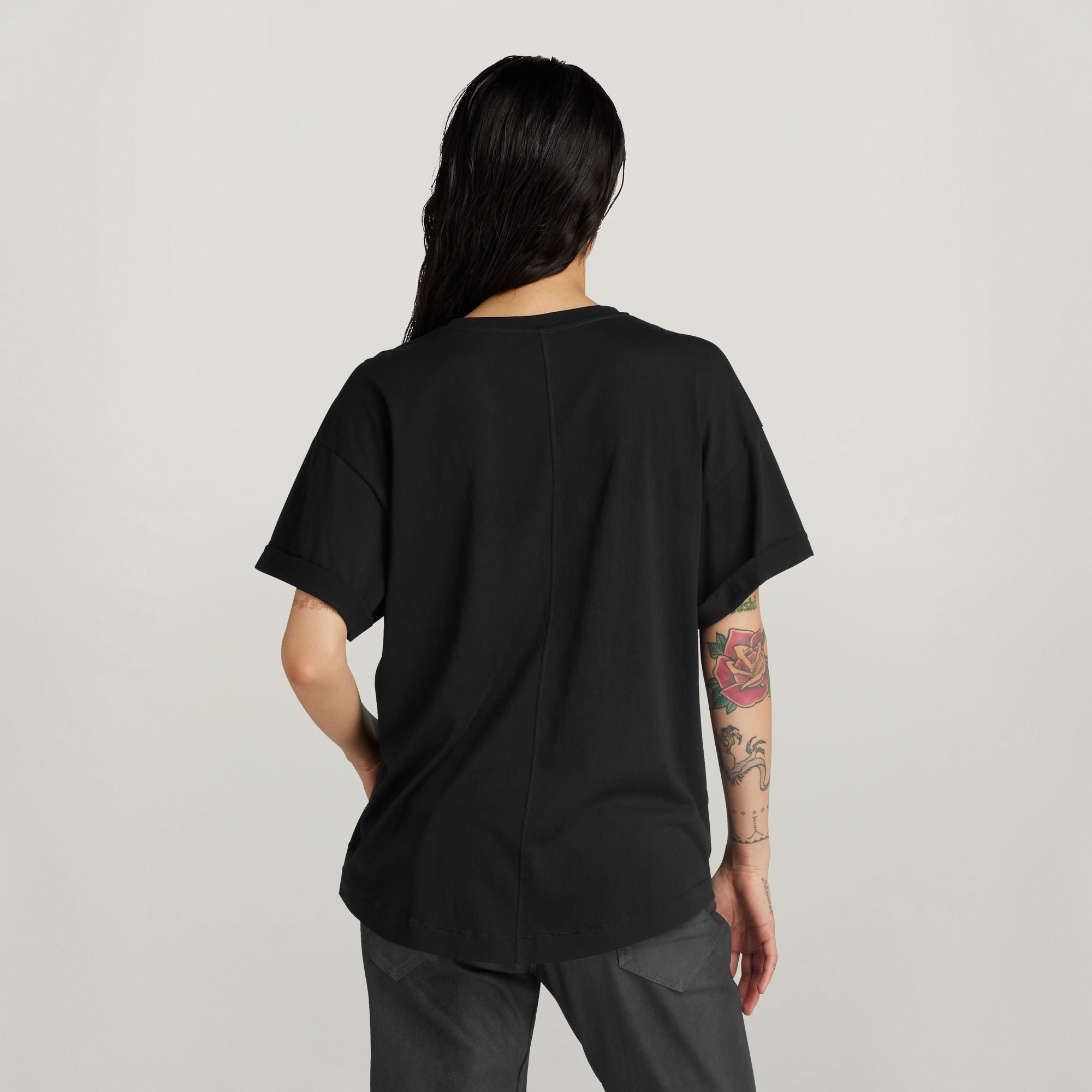 G-Star Raw - Rolled Up Sleeve Boyfriend Top - Dark Black