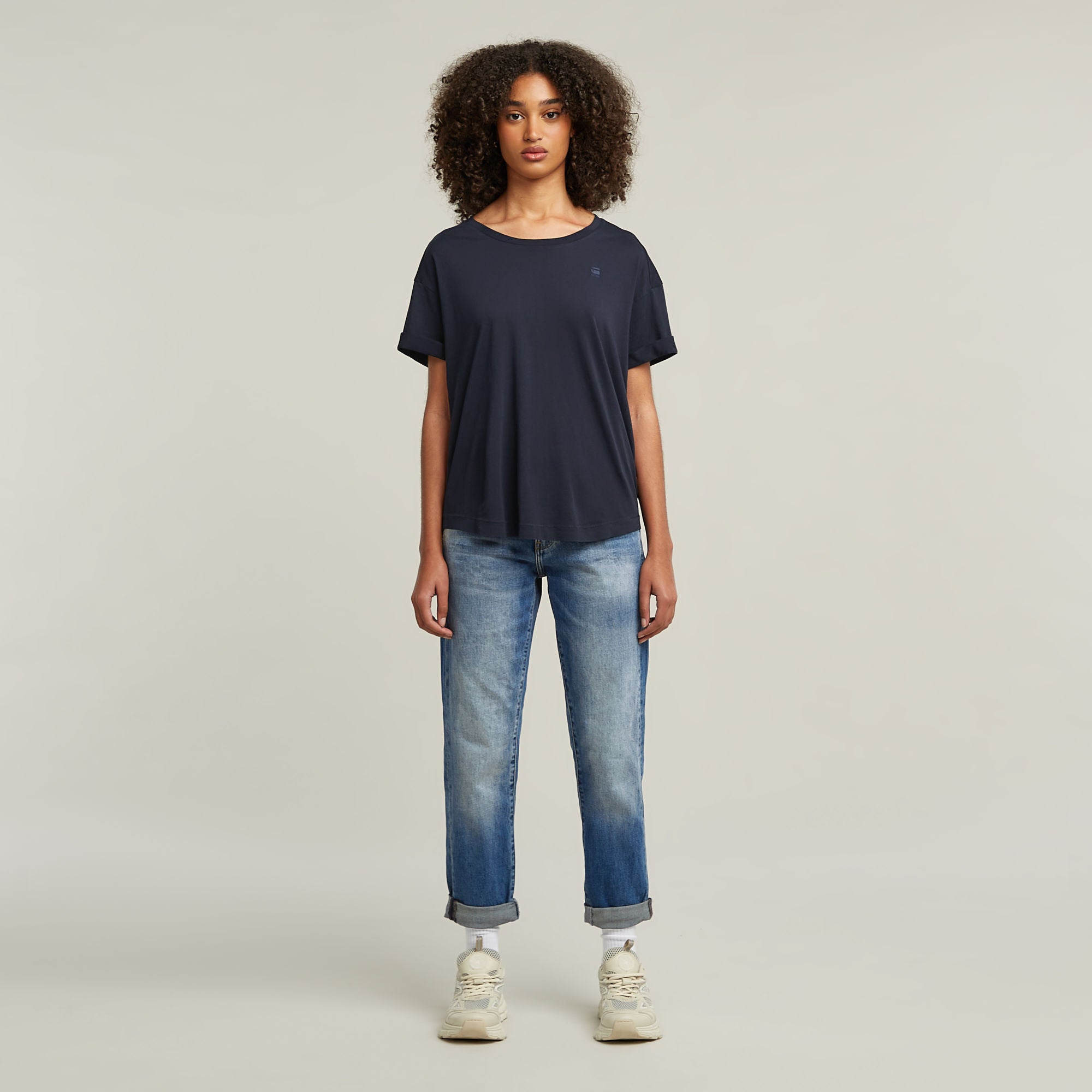 G-Star Raw - Rolled Up Sleeve Boyfriend Top - Osaka Blue